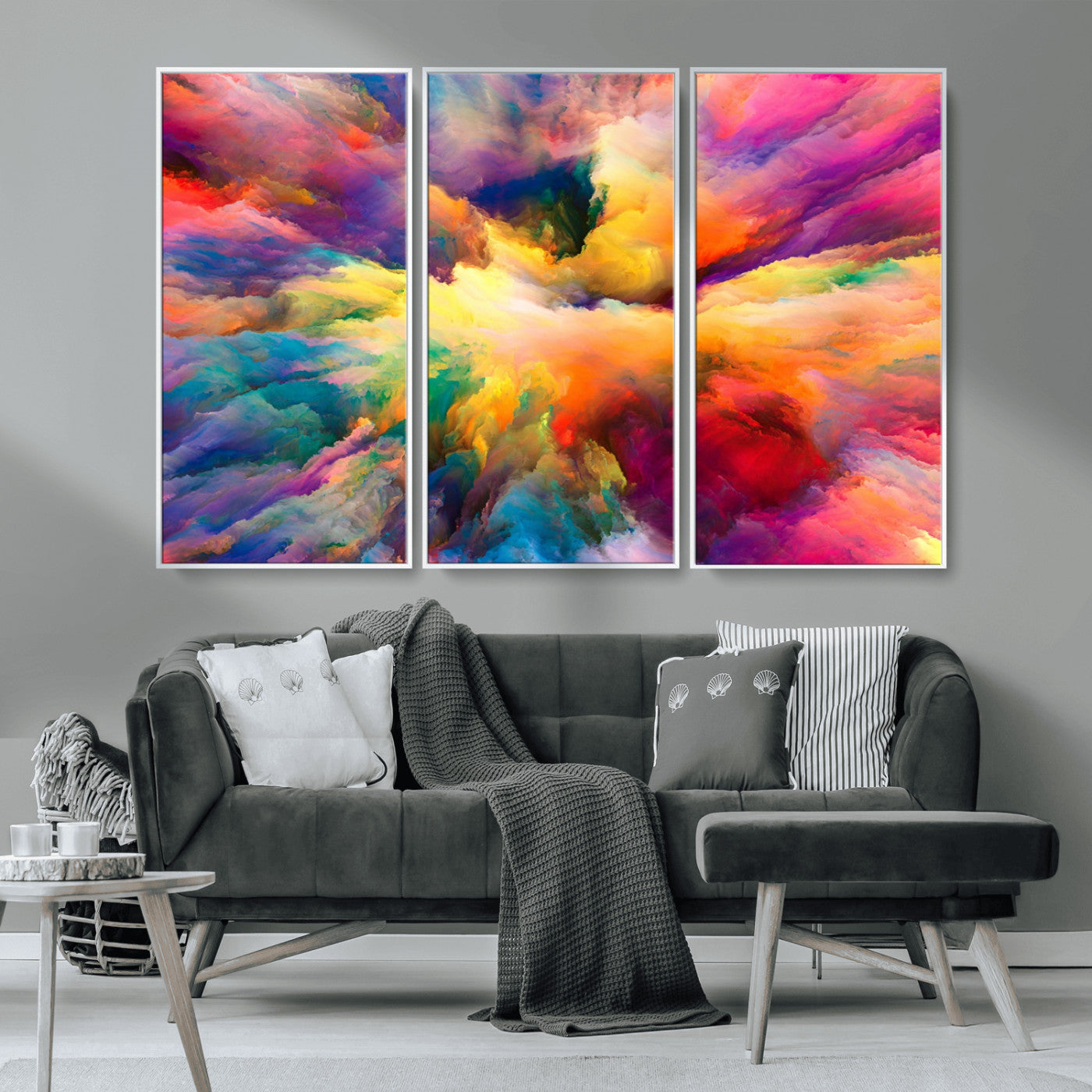 MGV-FC-48X32-3P - Blazing Vibrant Colors Cloud-like Wall Art Canvas Print