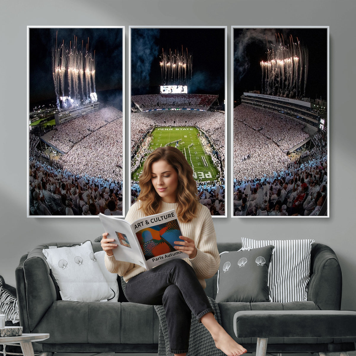 11391-MGV-CV-36X24 - Penn State Football Wall Art Canvas Print