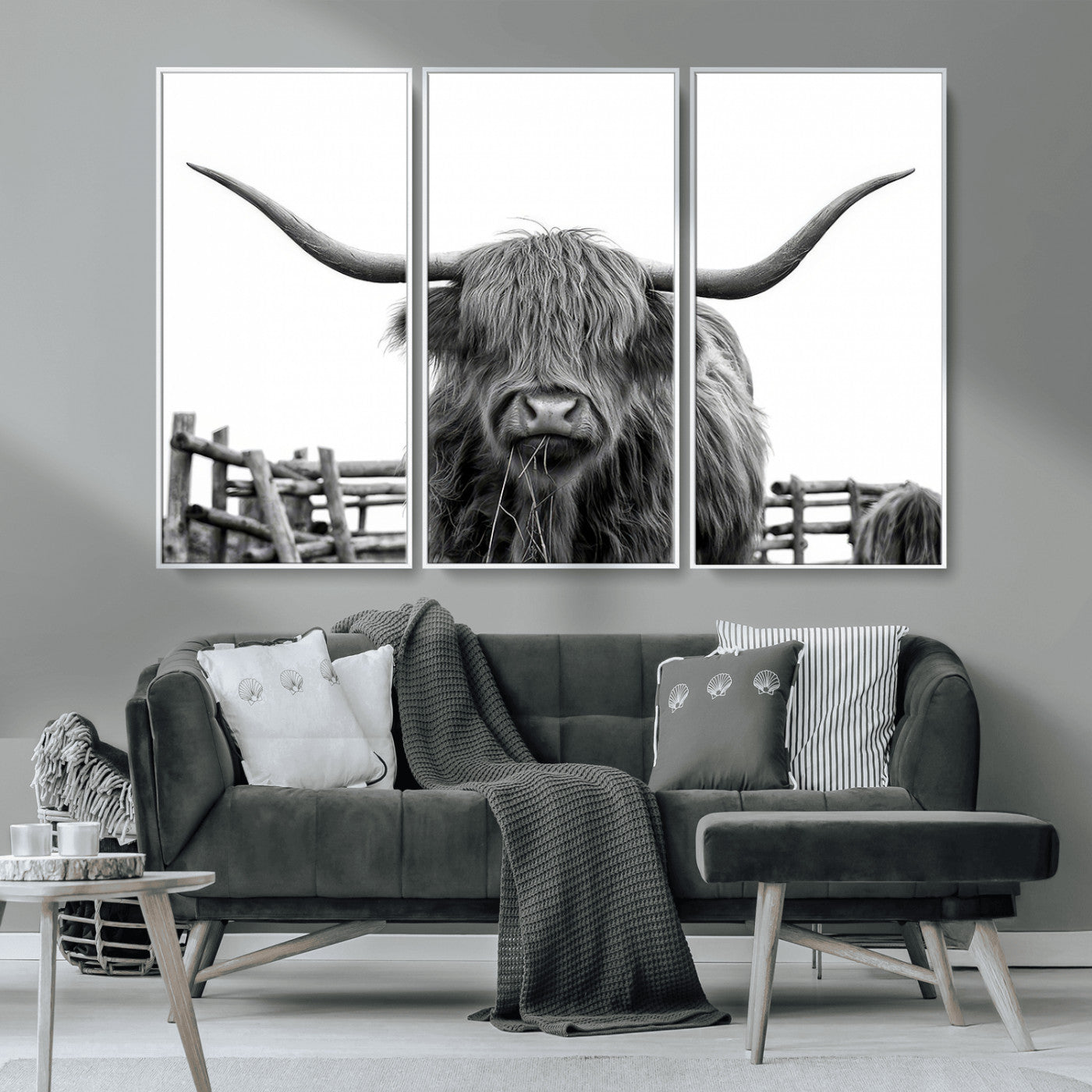 -Longhorn Canvas Print, Bighorn Cow Wall Art Canvas Print
