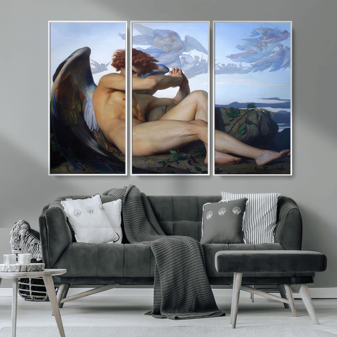 -Fallen Angel Wall Art Canvas Print – Classic Art, Framed, Ready to Hang - Alexandre Cabanel