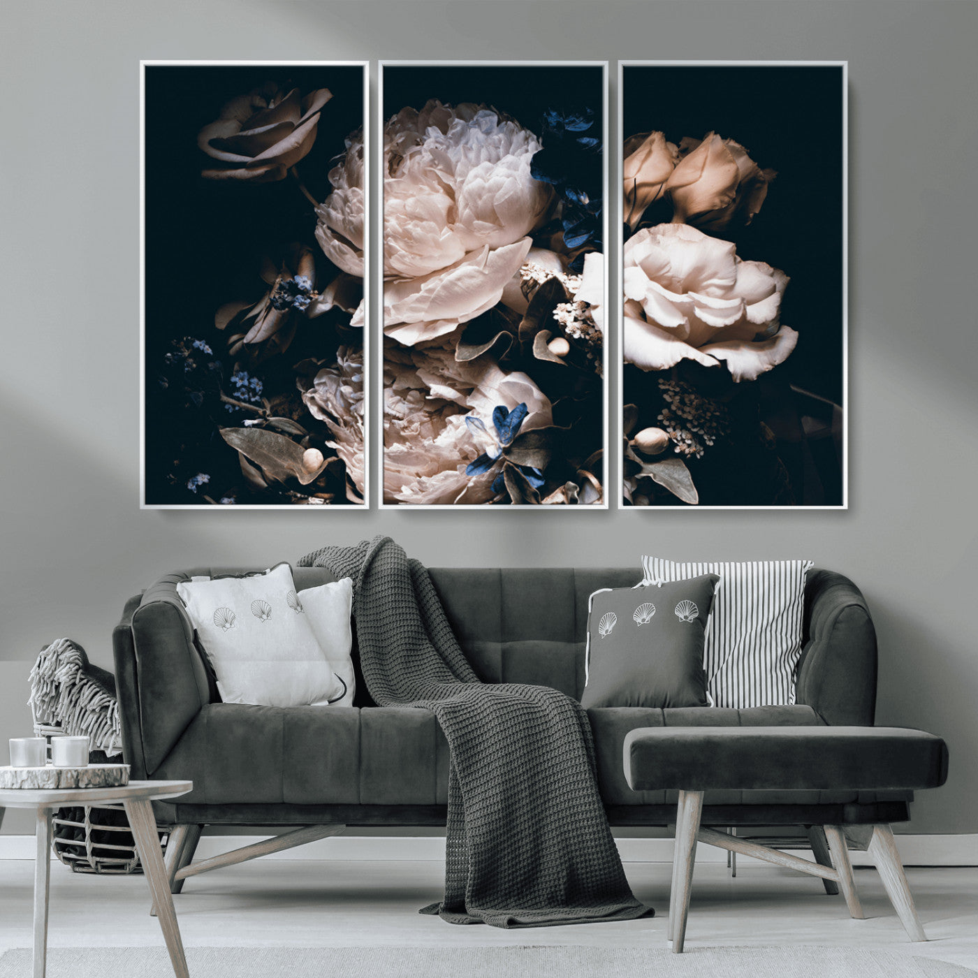 MGV-FC-48X32-3P - Pink Peonies Flowers Large Canvas Art Print