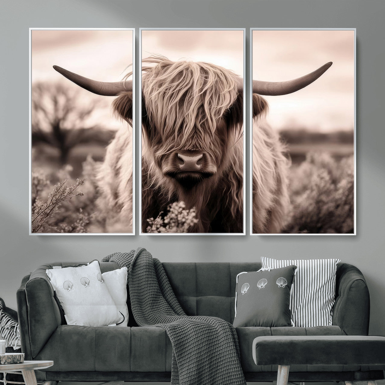 55903-MGV-CV-36X24 - Scottish Cow Longhorn Wall Art Canvas Print