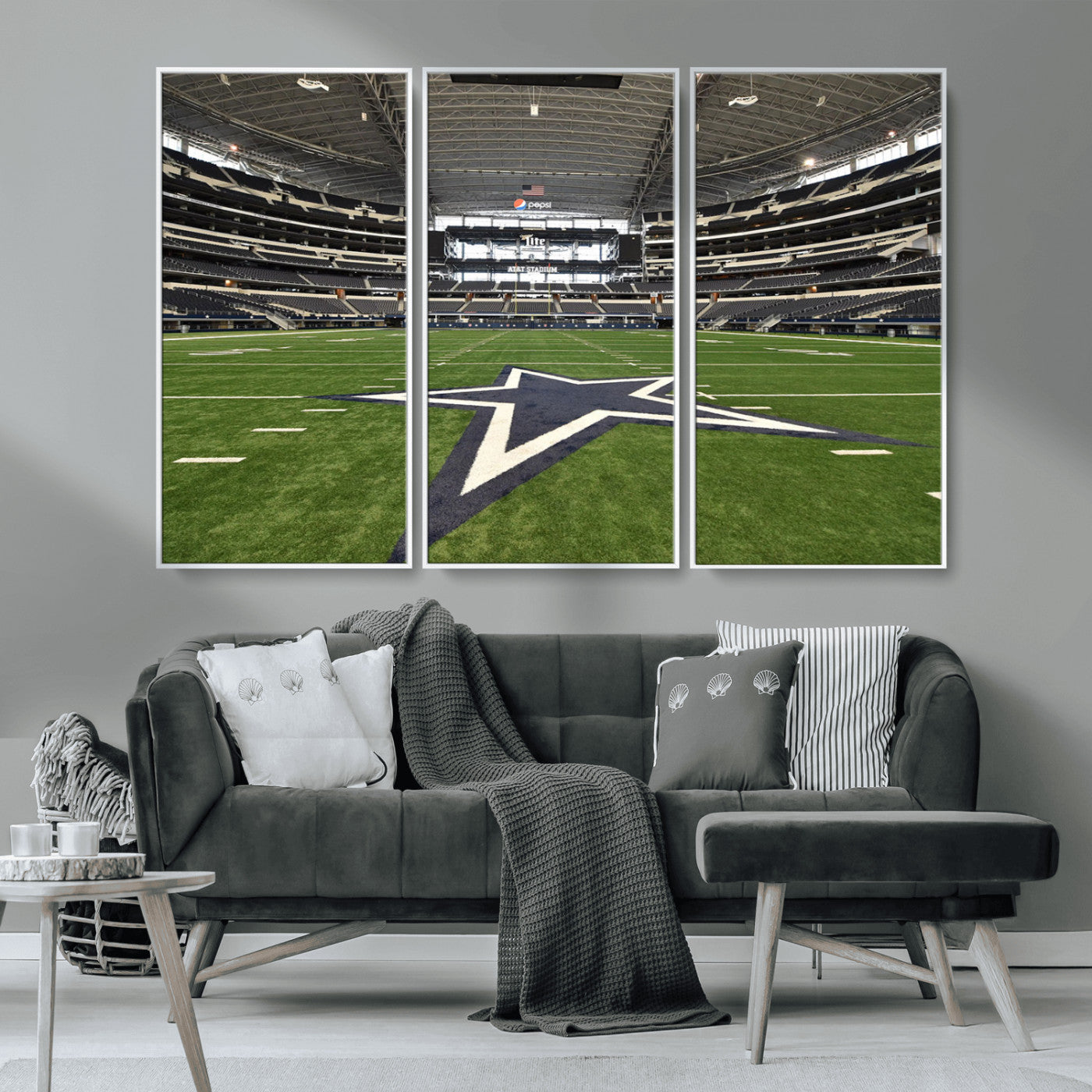 MGV-FC-48X32-3P - Dallas Cowboys Football Team Print - Arlington AT&T Stadium Wall Art Canvas Print