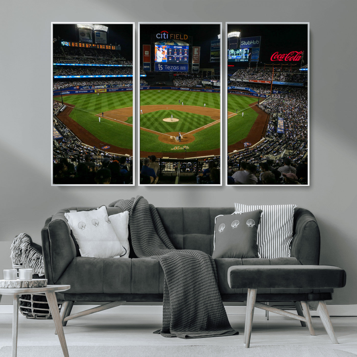 MGV-FC-48X32-3P - Los Angeles Dodgers Baseball Team Print - California Dodger Stadium Wall Art Canvas Print