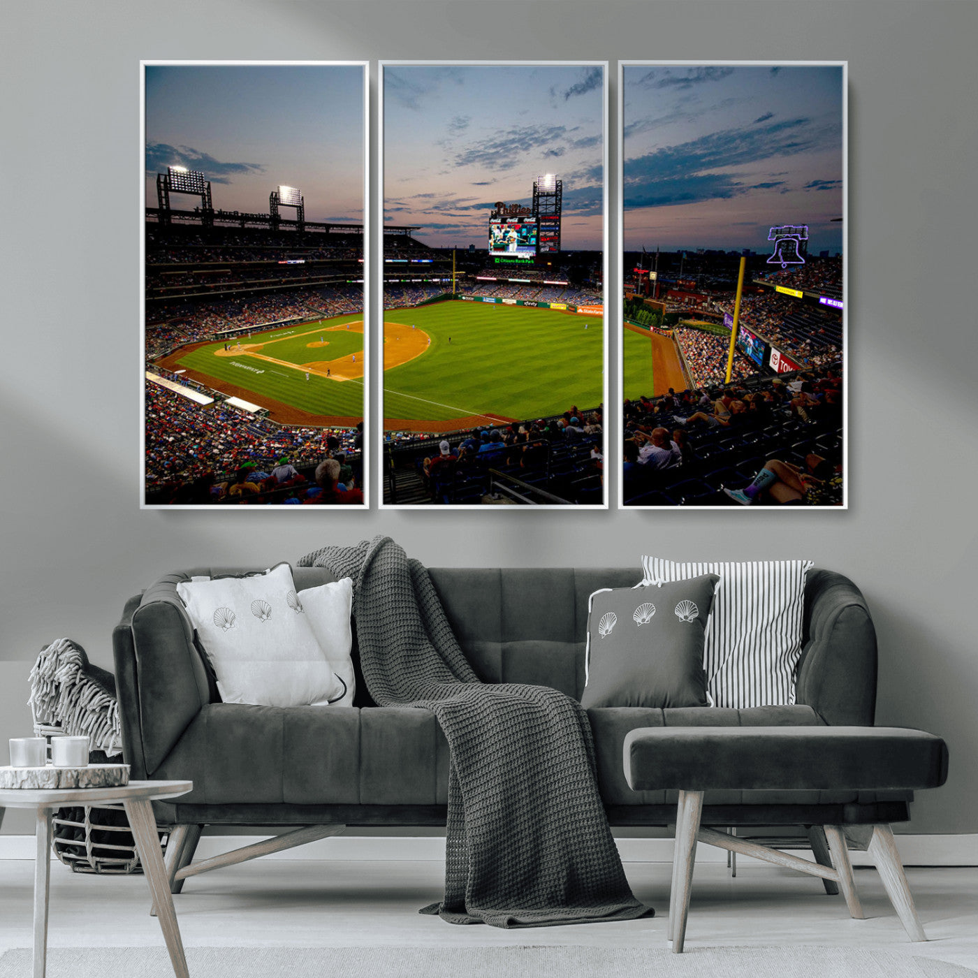 MGV-FC-48X32-3P - Philadelphia Phillies Baseball Team Print - Citizens Bank Park Stadium Wall Art Canvas Print