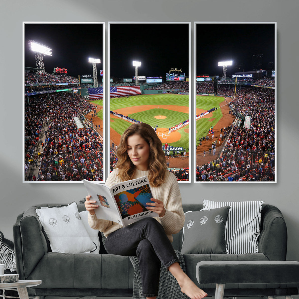 47365-MGV-CV-36X24 - Fenway Park Wall Art Canvas Print | Large Baseball Stadium Canvas for Boston Red Sox Fans