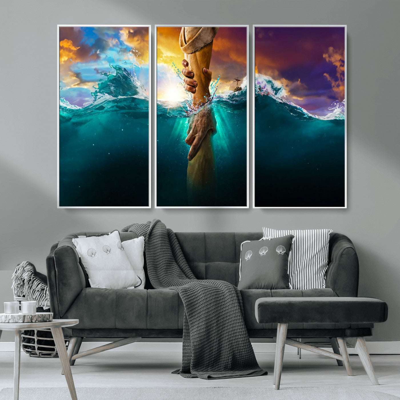 MGV-FC-48X32-3P - God Hand Wall Art Canvas Print