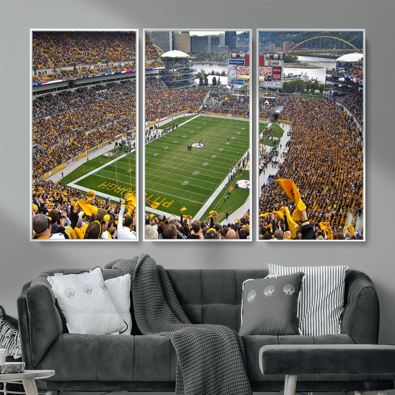 51419-MGV-FC-48X32-3P - Pittsburgh Steelers Print - Pittsburgh Heinz Field Stadium Wall Art Canvas Print