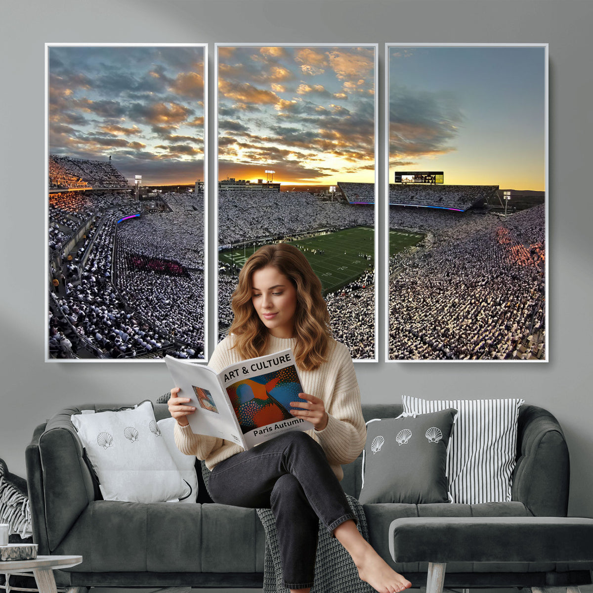 38807-MGV-CV-36X24 - Beaver Stadium Wall Art, Penn State Stadium Wall Art | Penn State Nittany Lions Football