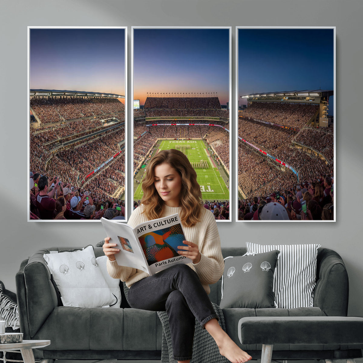 17421-MGV-CV-36X24 - Kyle Field Wall Art Print | Large Texas A&M Aggies Football Canvas Print for Sports Enthusiasts |