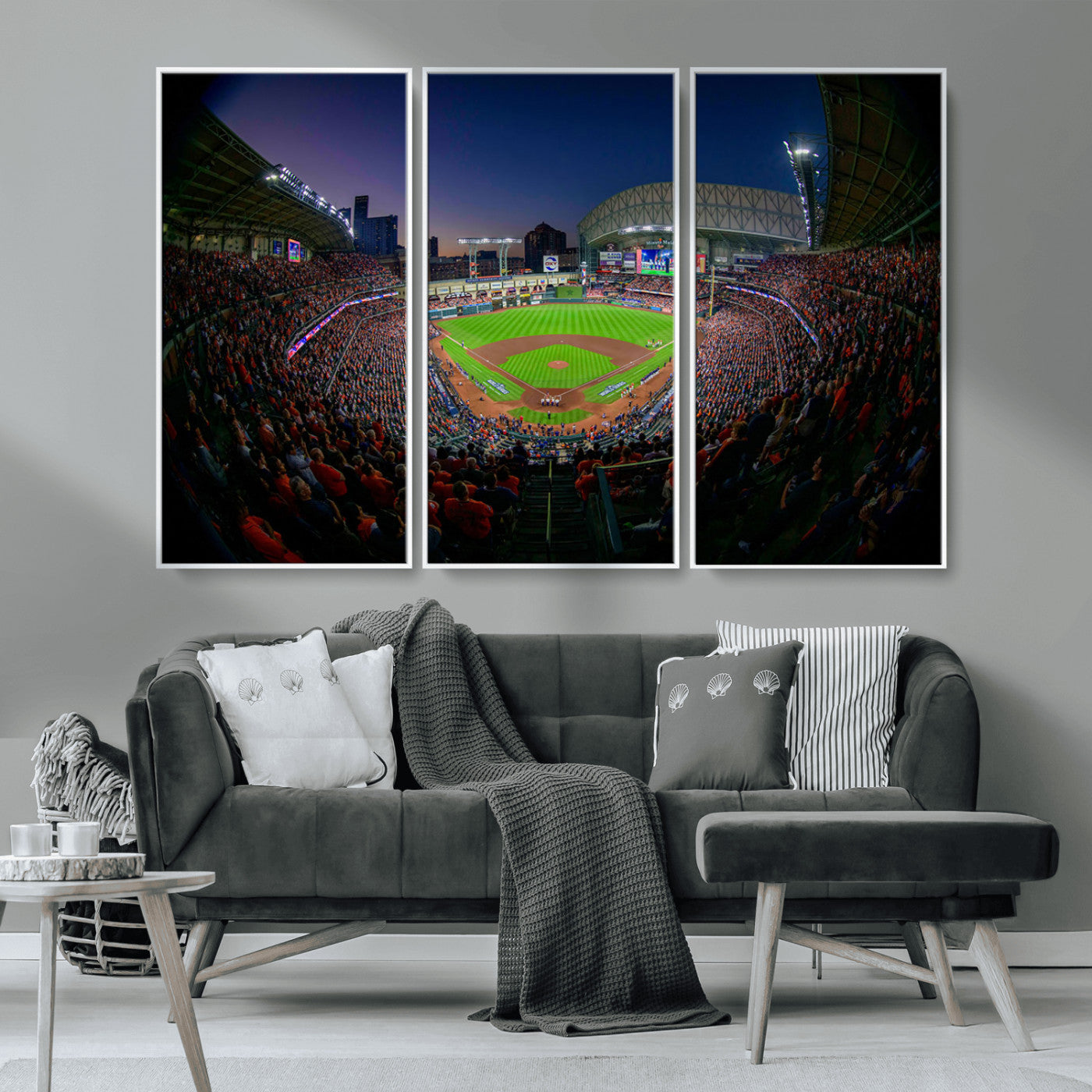 MGV-FC-48X32-3P - Houston Astros Baseball Team Print - Houston Minute Maid Park Stadium Wall Art Canvas Print