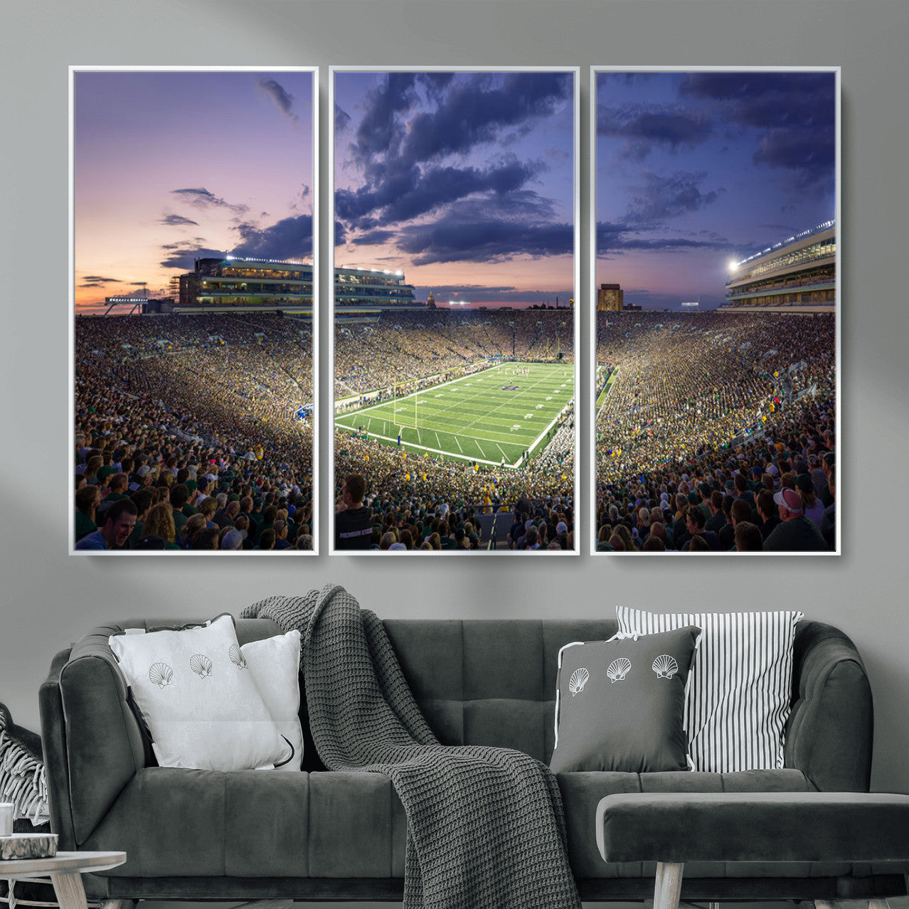 50825-MGV-CV-36X24 - Notre Dame Fighting Irish Football Team Print - Notre Dame Stadium Wall Art Canvas Print
