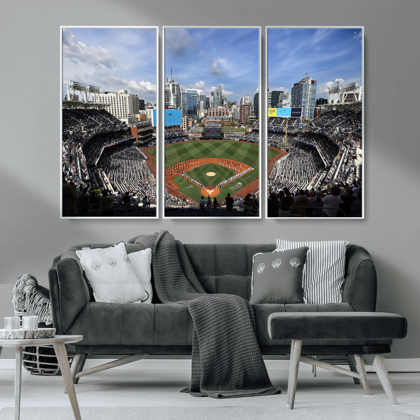 MGV-FC-48X32-3P - San Diego Padres Baseball Team Print - Petco Park Stadium Wall Art Canvas Print