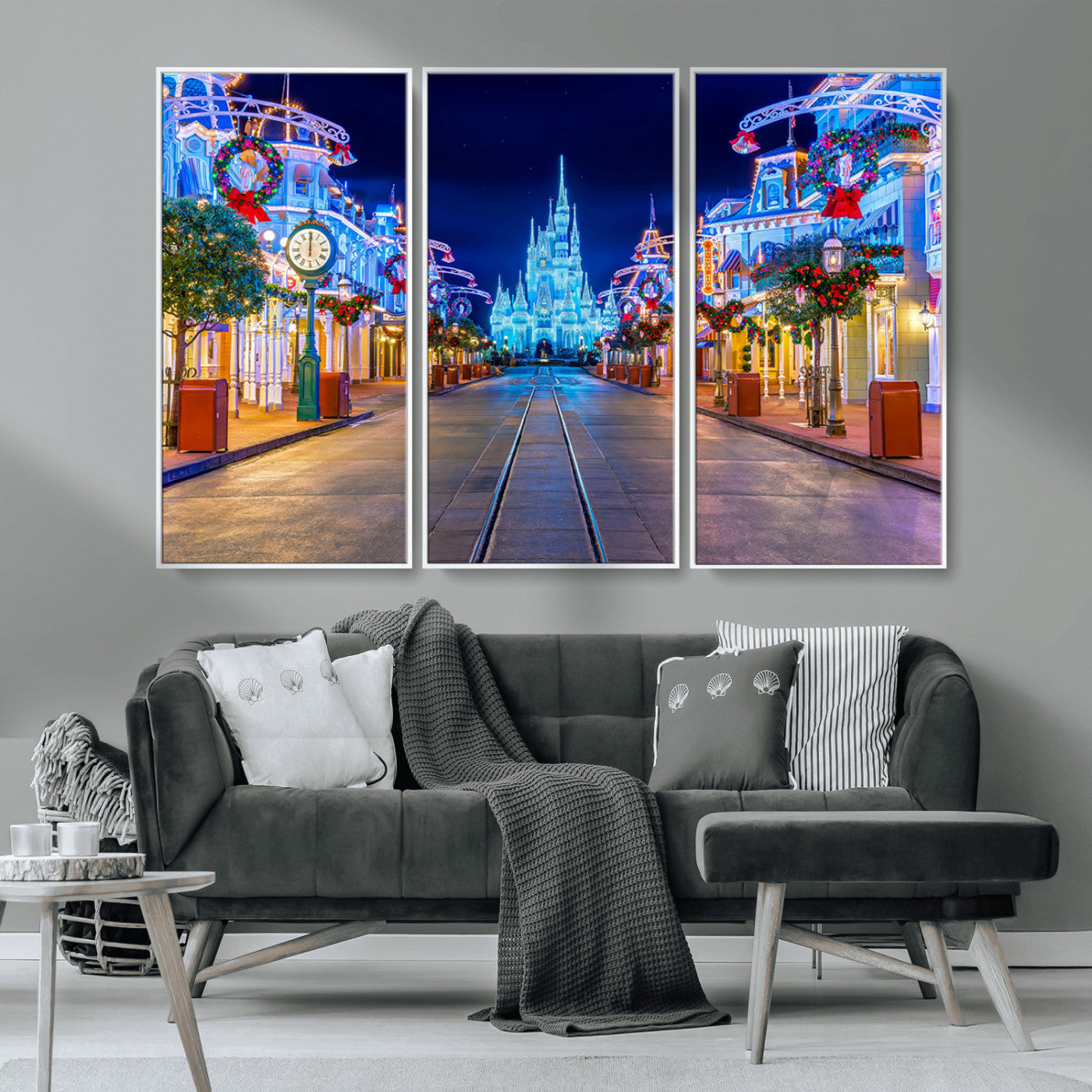 MGV-FC-48X32-3P - Disney Wall Art | Castle Large Wall Art Disney Magic Kingdom Print for Kids Room Decoration | Disney