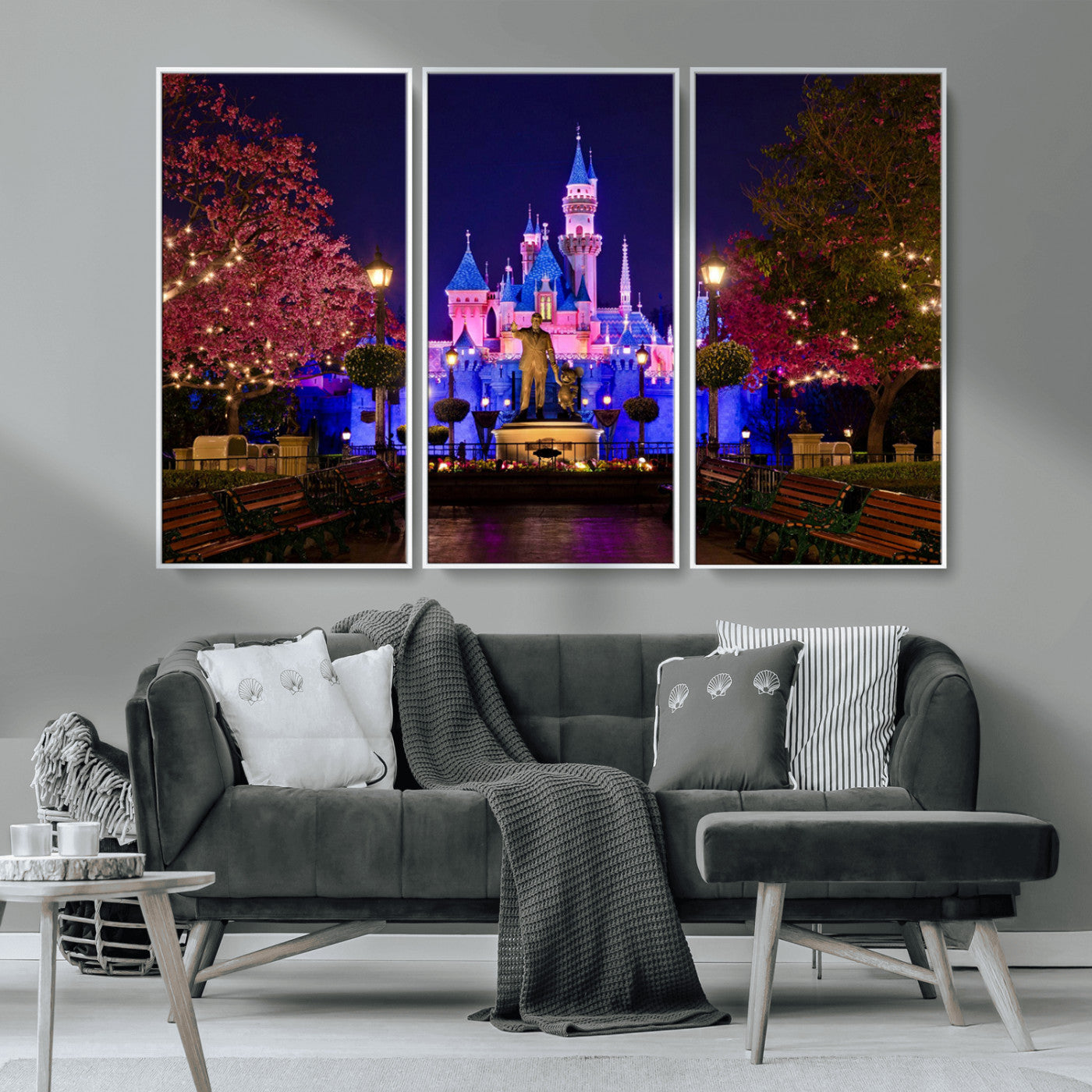 MGV-FC-48X32-3P - Castle Large Wall Art Disney Magic Kingdom Kids Room Decor - Disney World Christmas Home Decor Child