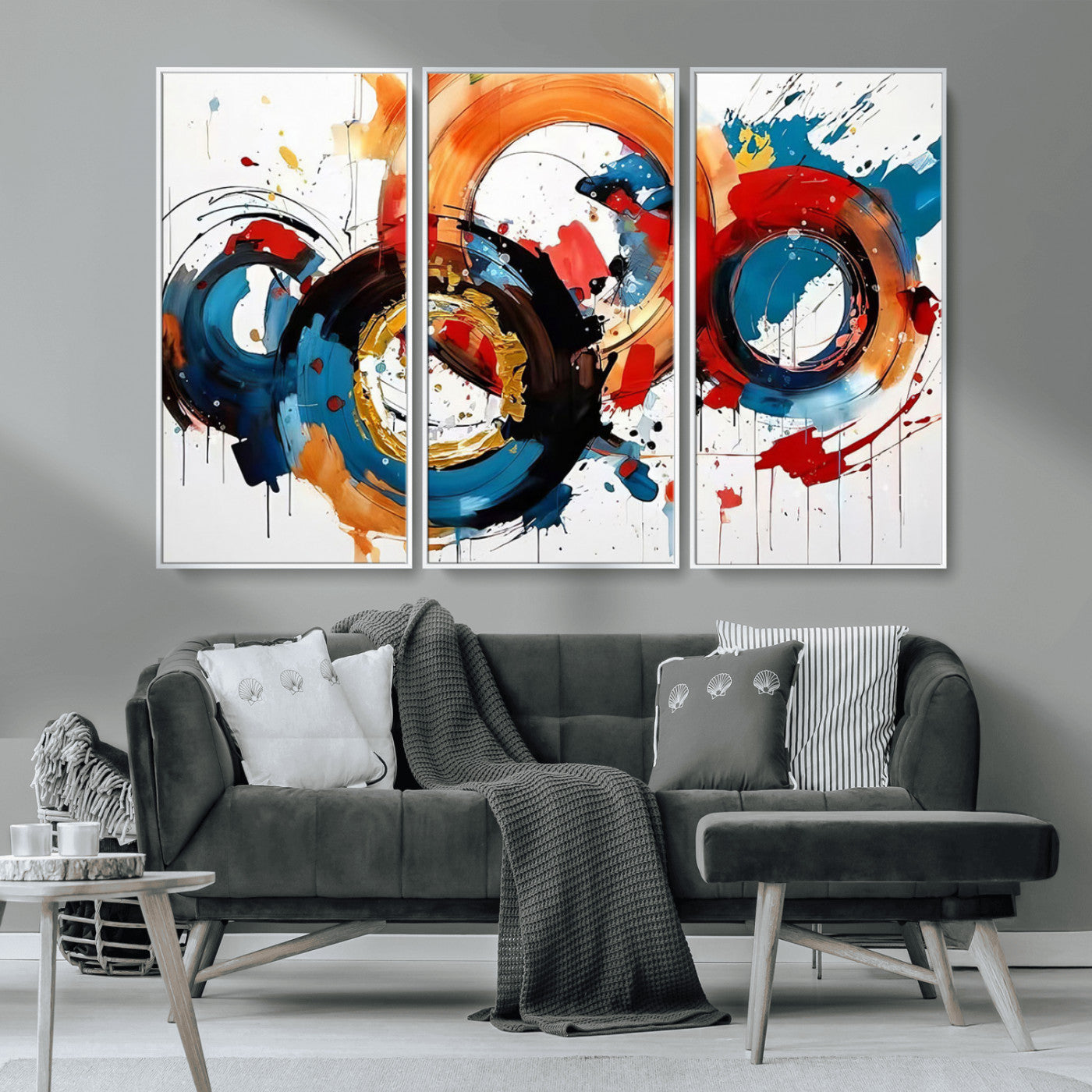 MGV-FC-48X32-3P - Abstract Wall Art, Rings Wall Art Canvas Print