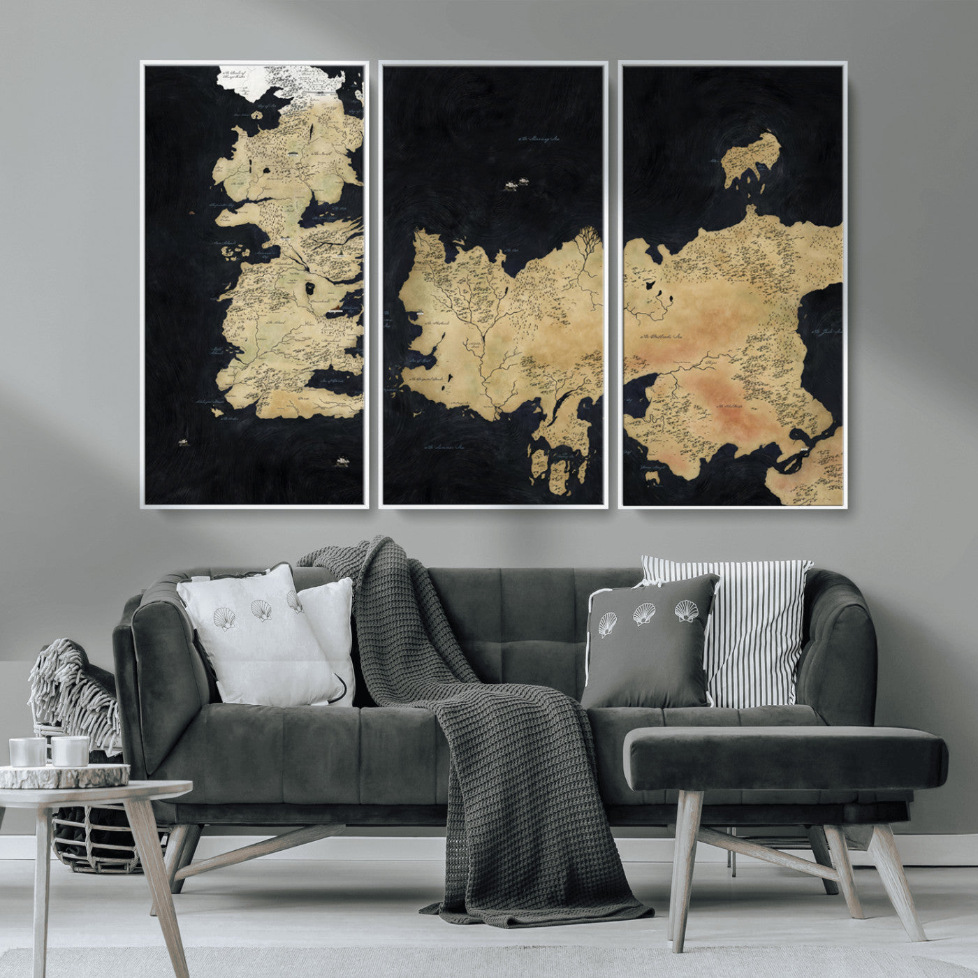 MGV-FC-48X32-3P - Push Pin World Map Canvas Print – Framed Wall Art for Couples to Track Their Travels – Anniversary