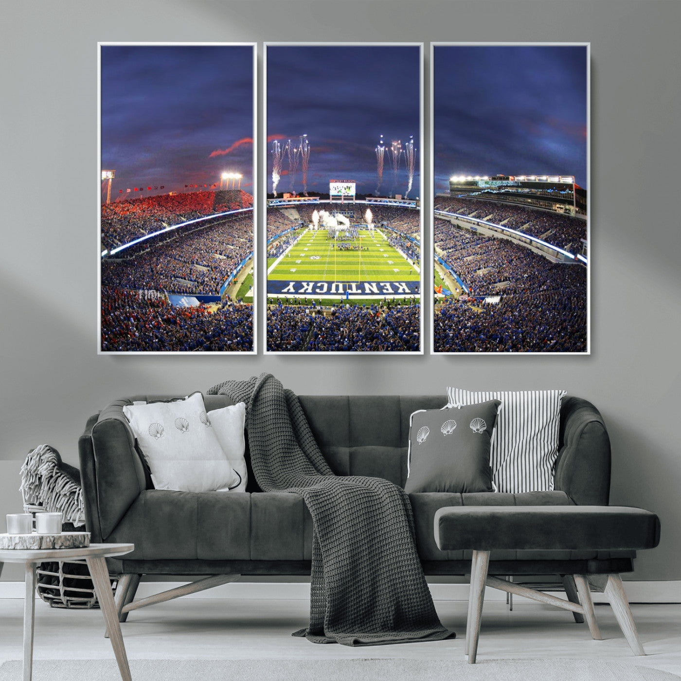 MGV-FC-48X32-3P - Kroger Field Canvas Wall Art - Kentucky Stadium Wall Art Print - Sunset Football Stadium Wall Decor