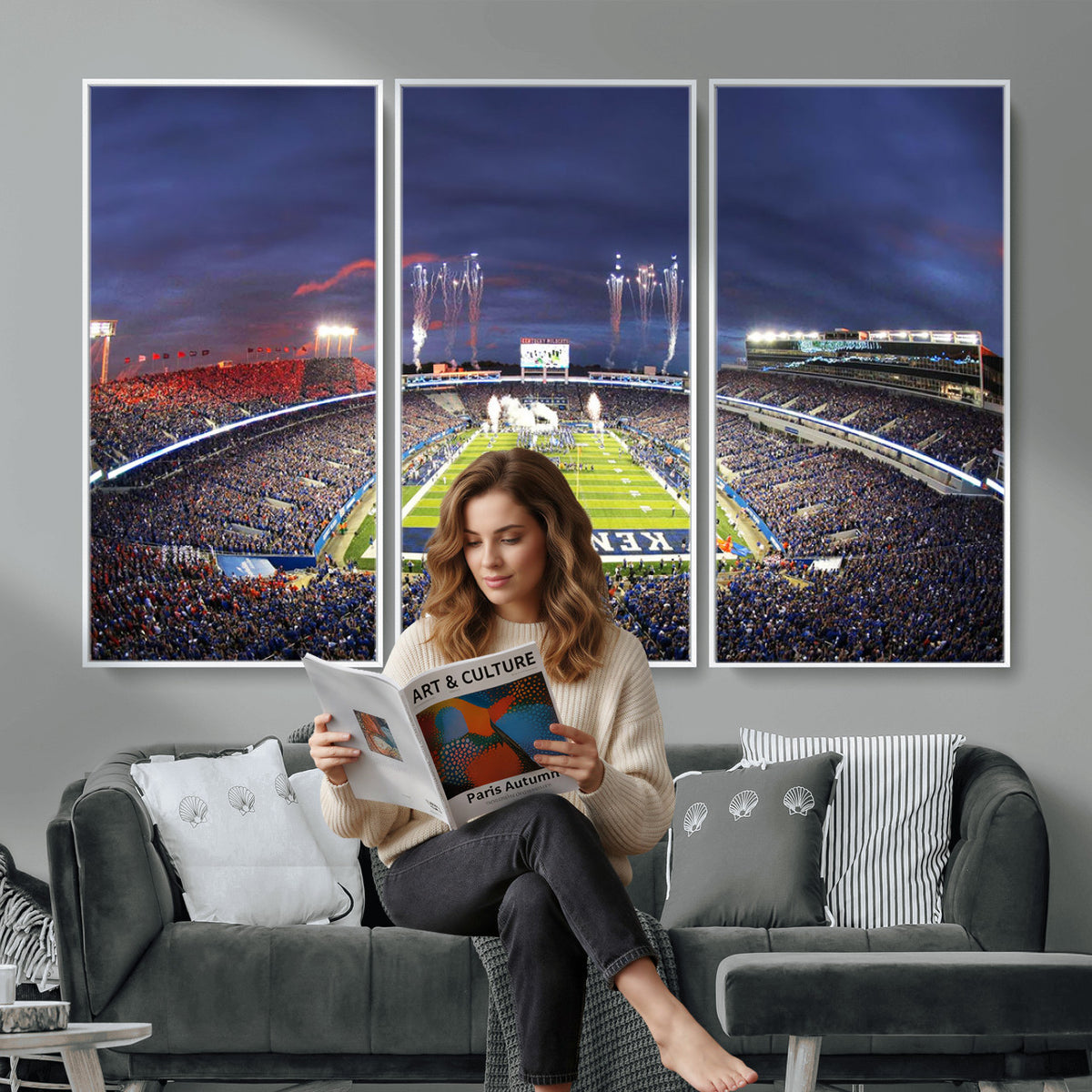26008-MGV-CV-36X24 - Kroger Field Canvas Wall Art, Kentucky Stadium Wall Art