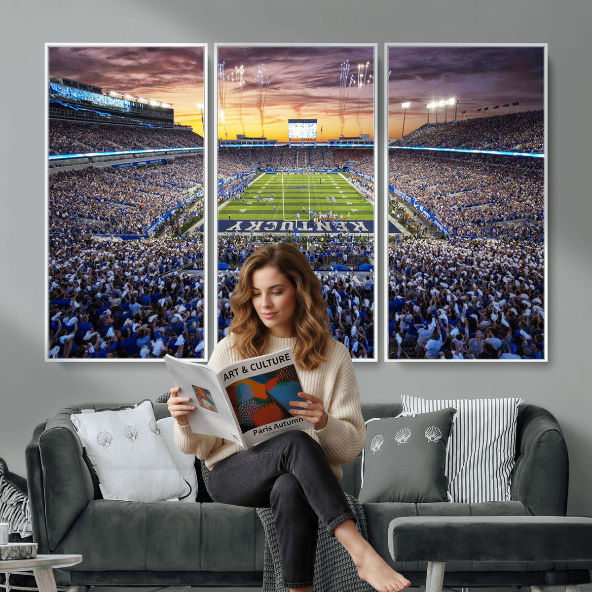 78524-MGV-CV-36X24 - Kroger Field Wall Art Print, Kentucky Stadium Wall Art