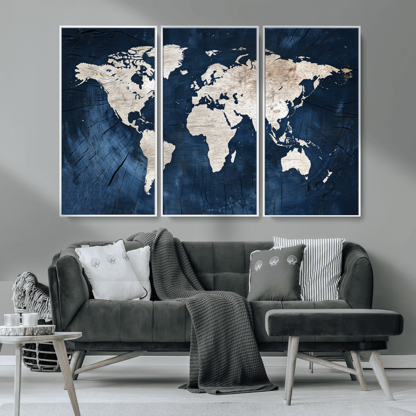 MGV-FC-48X32-3P - Push Pin World Map Canvas Print – Framed Wall Art for Couples to Track Their Travels – Anniversary