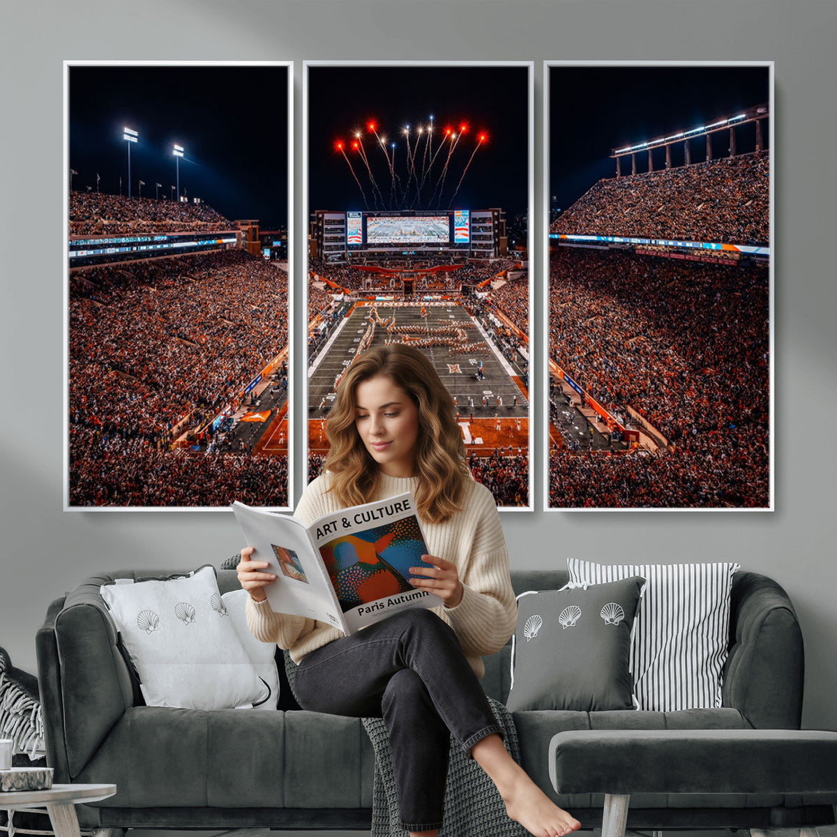 58778-PAN-FL-20X10 - Darrell K Royal Memorial Stadium | Texas Longhorns | Print Decor Wall Art Design for Home & Office Decoration