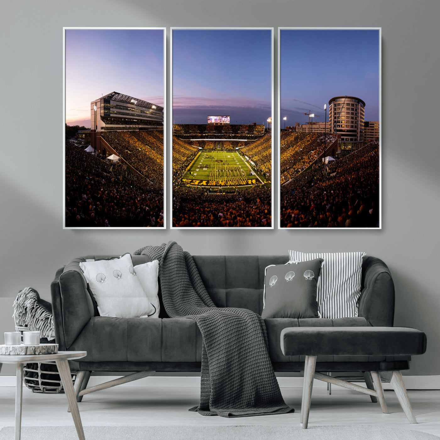 MGV-FC-48X32-3P - Iowa Hawkeyes Kinnick Stadium Wall Art Canvas Print, Framed Iowa Hawkeyes Kinnick Stadium Canvas