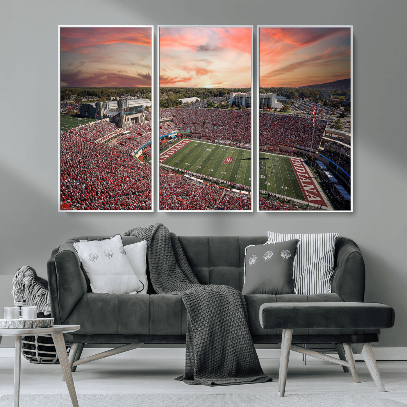 MGV-FC-48X32-3P - Indiana Memorial Stadium Wall Art Canvas Print, Framed Studium Canvas Art, Indiana Memorial Stadium