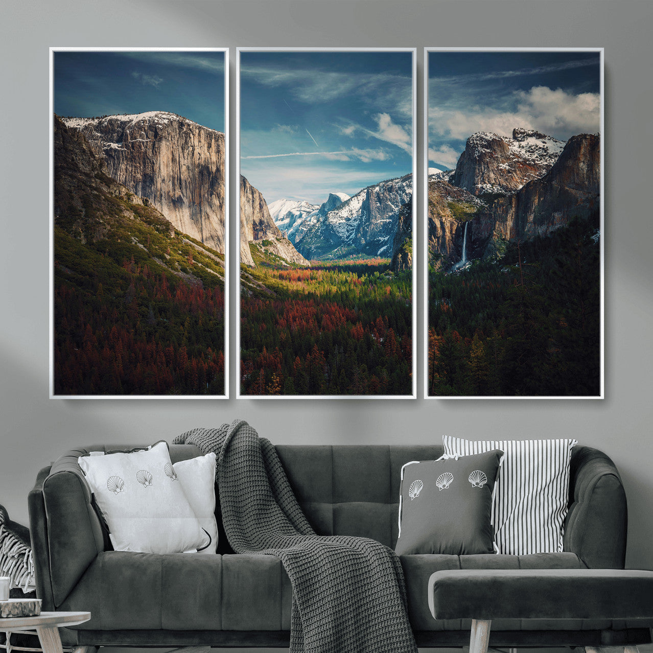 15244033-MGV-CV-36X24 - Yosemite National Park Wall Art – Framed Mountain Landscape El Capitan Canvas Print Scenic Decor for Home, Office Decor