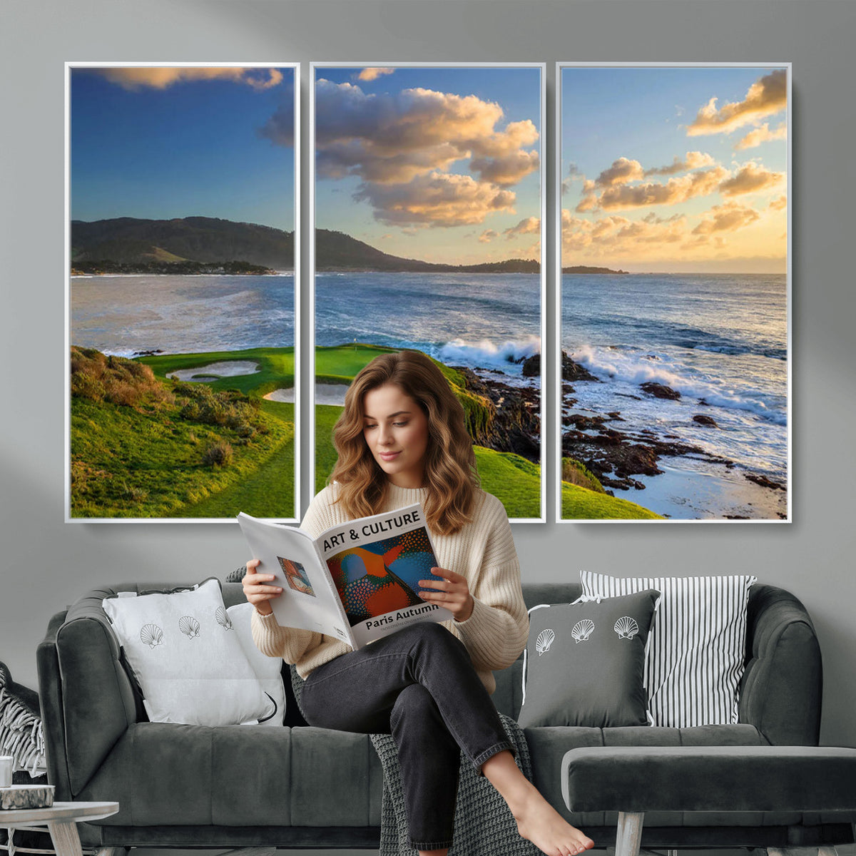 50107048-MGV-CV-36X24 - Pebble Beach Golf Links Wall Art Canvas Print