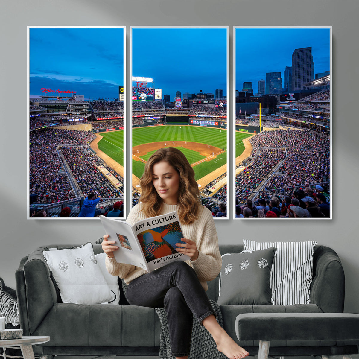 77273035-MGV-CV-36X24 - Target Field Stadium Wall Art Canvas Print, Minnesota Twins