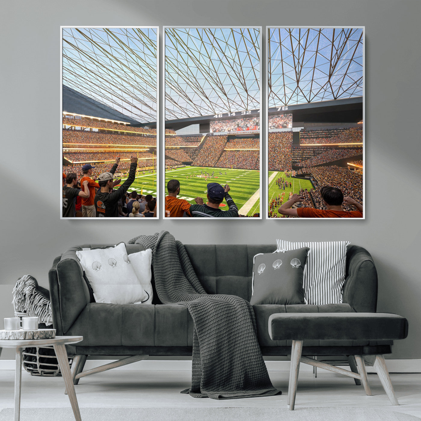 MGV-FC-48X32-3P - Cleveland Browns Stadium Wall Art - NFL Football Canvas Print