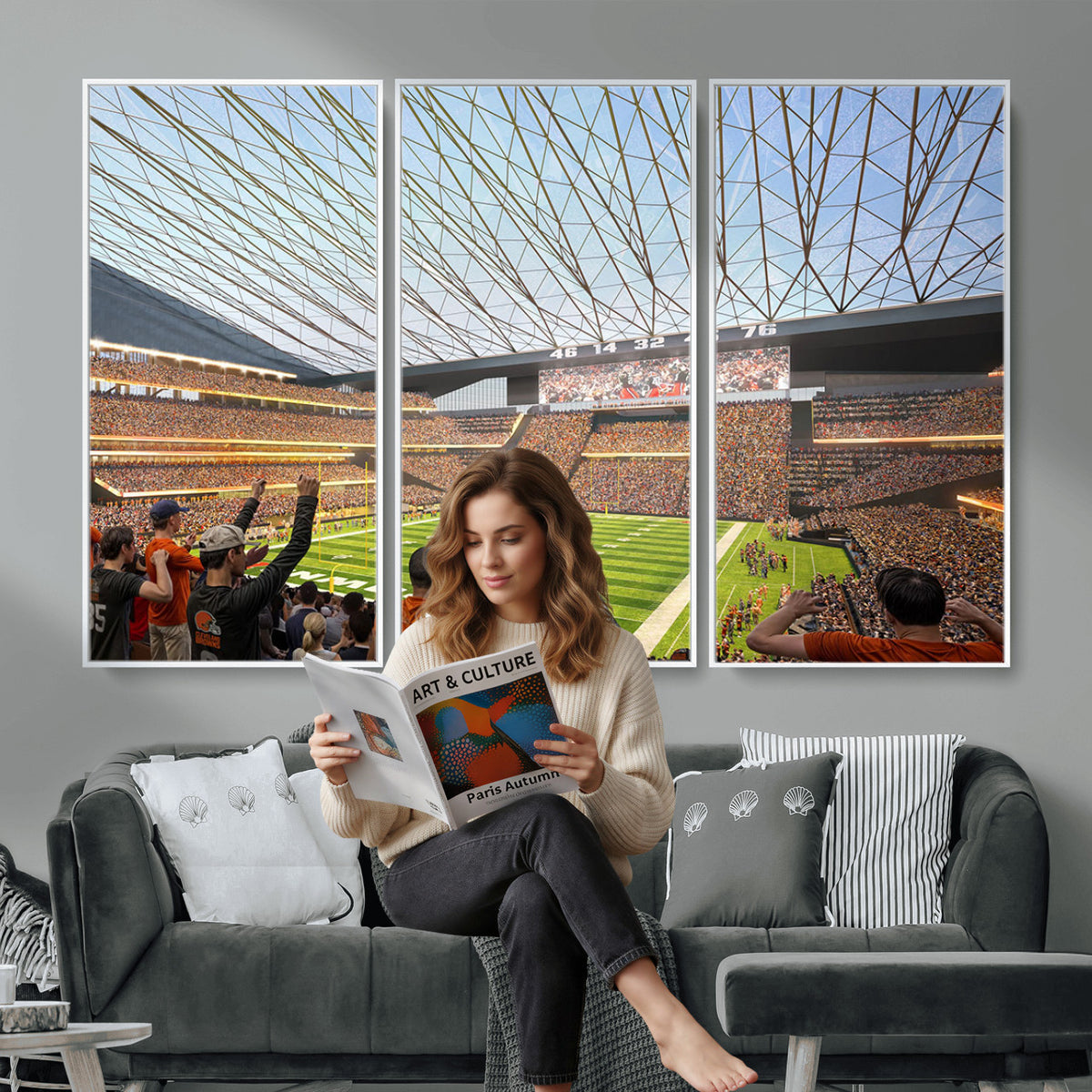 81960112-MGV-CV-36X24 - Cleveland Browns Stadium Wall Art Canvas Print