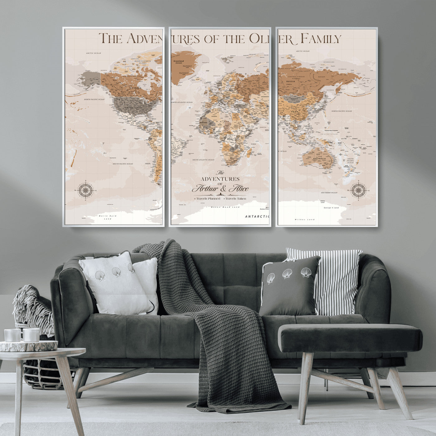 MGV-FC-48X32-3P - World Travel Map with Pins – Push Pin Maps of Where I've Been, Framed Wall Map for Travel Memories,