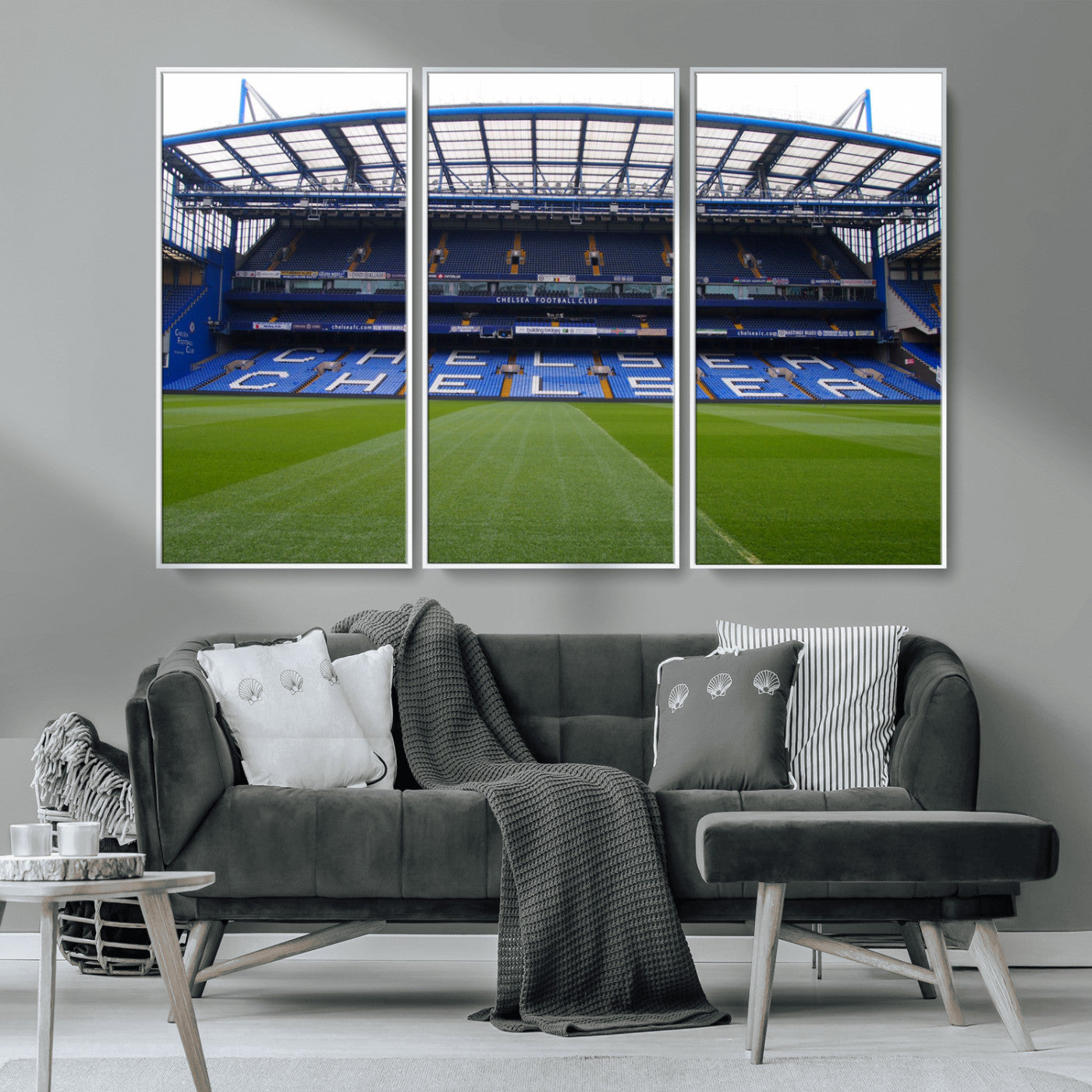 MGV-FC-48X32-3P - Stamford Bridge Chelsea Football Stadium Canvas Wall Art Print – Immersive Stadium Experience for