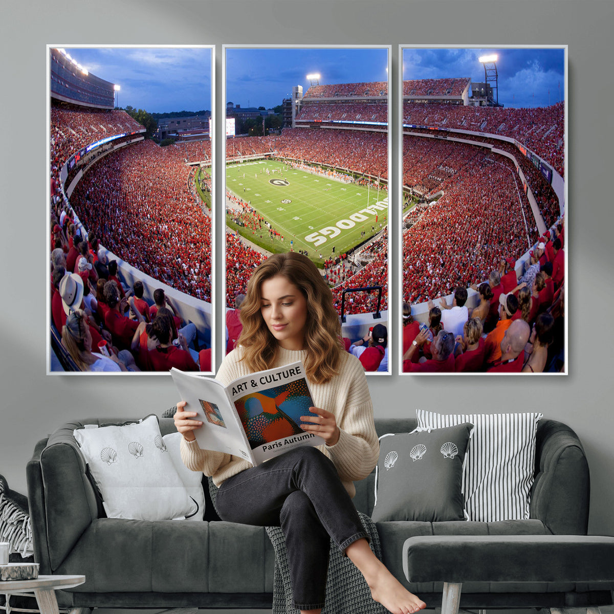 10244378-MGV-CV-36X24 - Dooley Stadium Wall Art, Sports Arena Canvas Print, Dooley Field, Home Bar Wall Decor