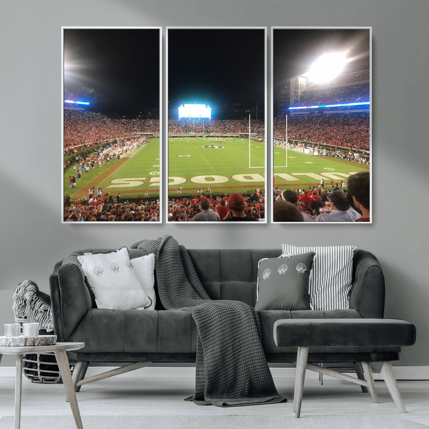 MGV-FC-48X32-3P - Dooley Stadium Wall Art Print, Sports Arena Canvas Wall Art, Panoramic Stadium Canvas Print, Modern