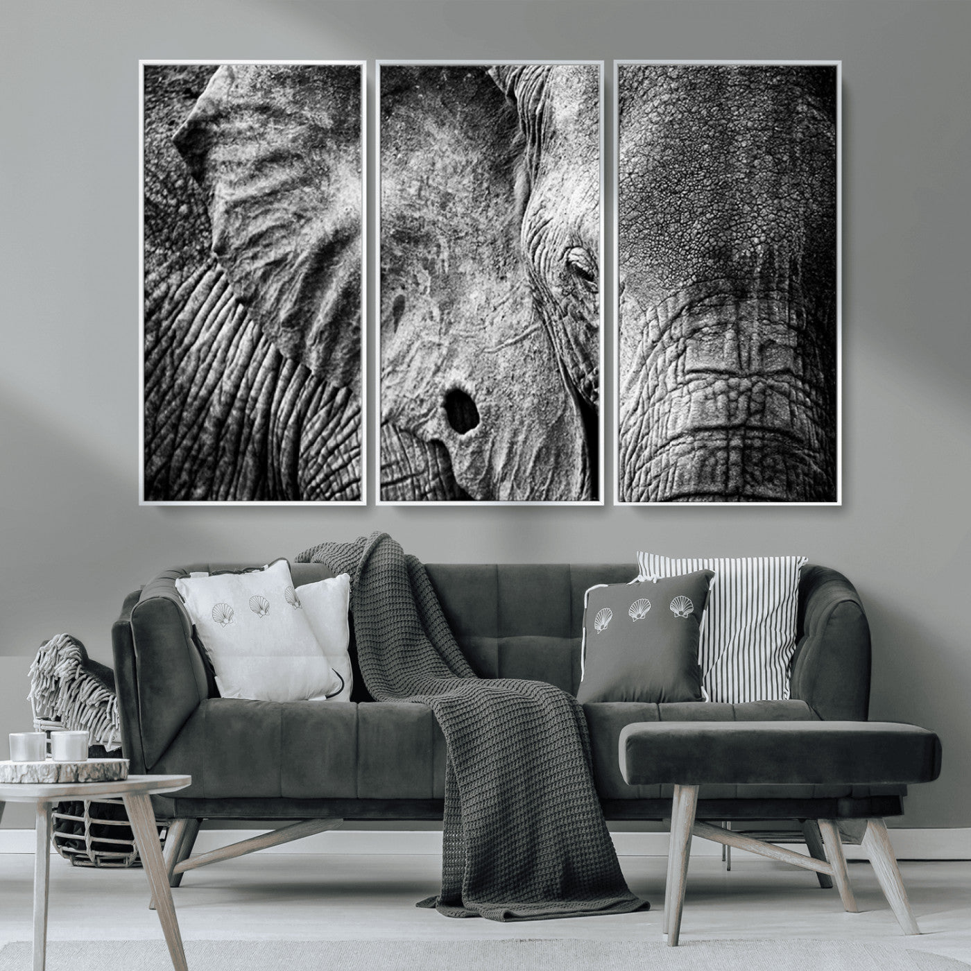MGV-FC-48X32-3P - Wild Old Elephant Wall Art Canvas Print