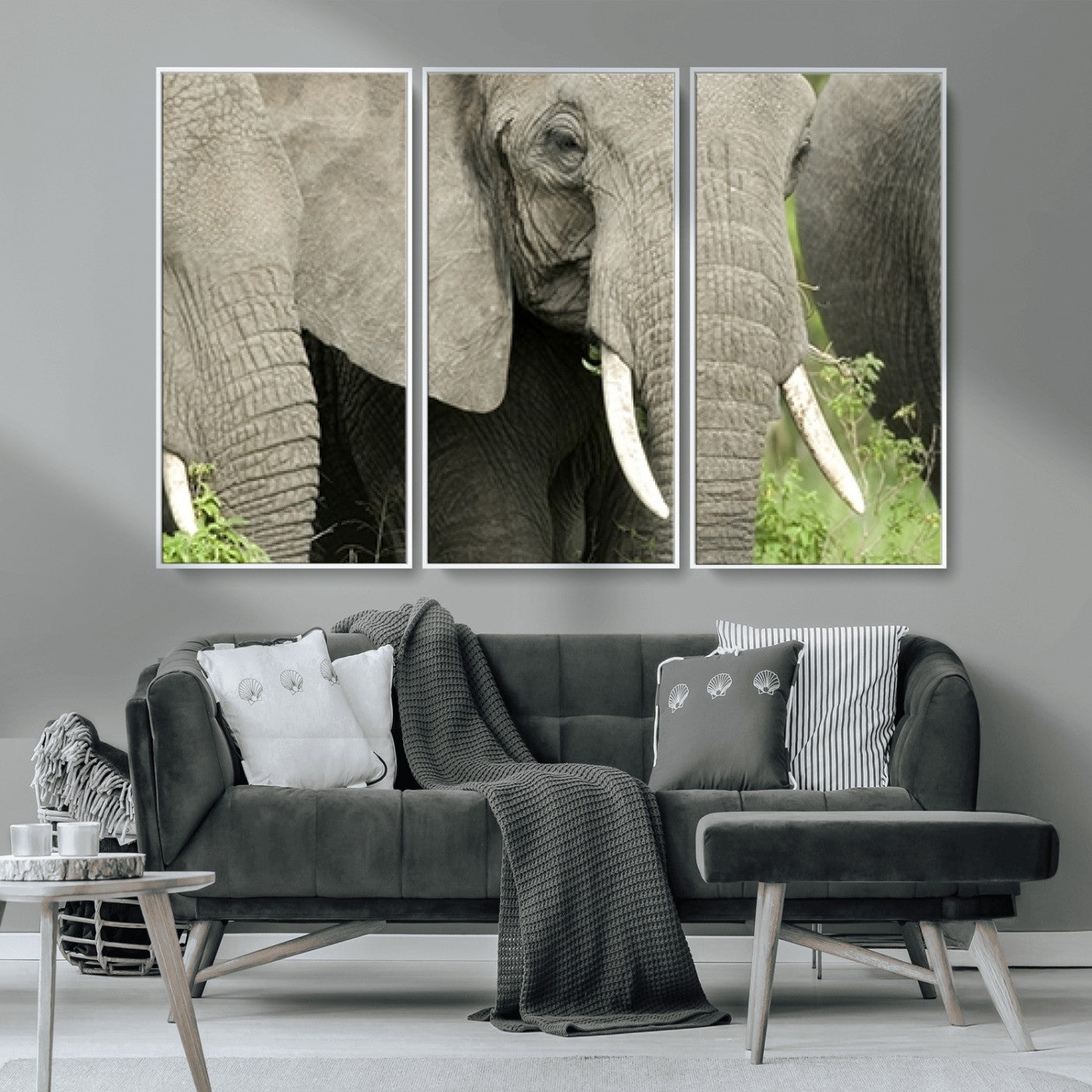 MGV-FC-48X32-3P - Wild Elephant Wall Art Canvas Print