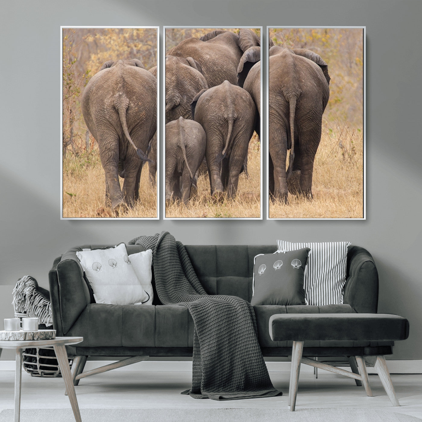 MGV-FC-48X32-3P - Wild Elephant Wall Art Canvas Print