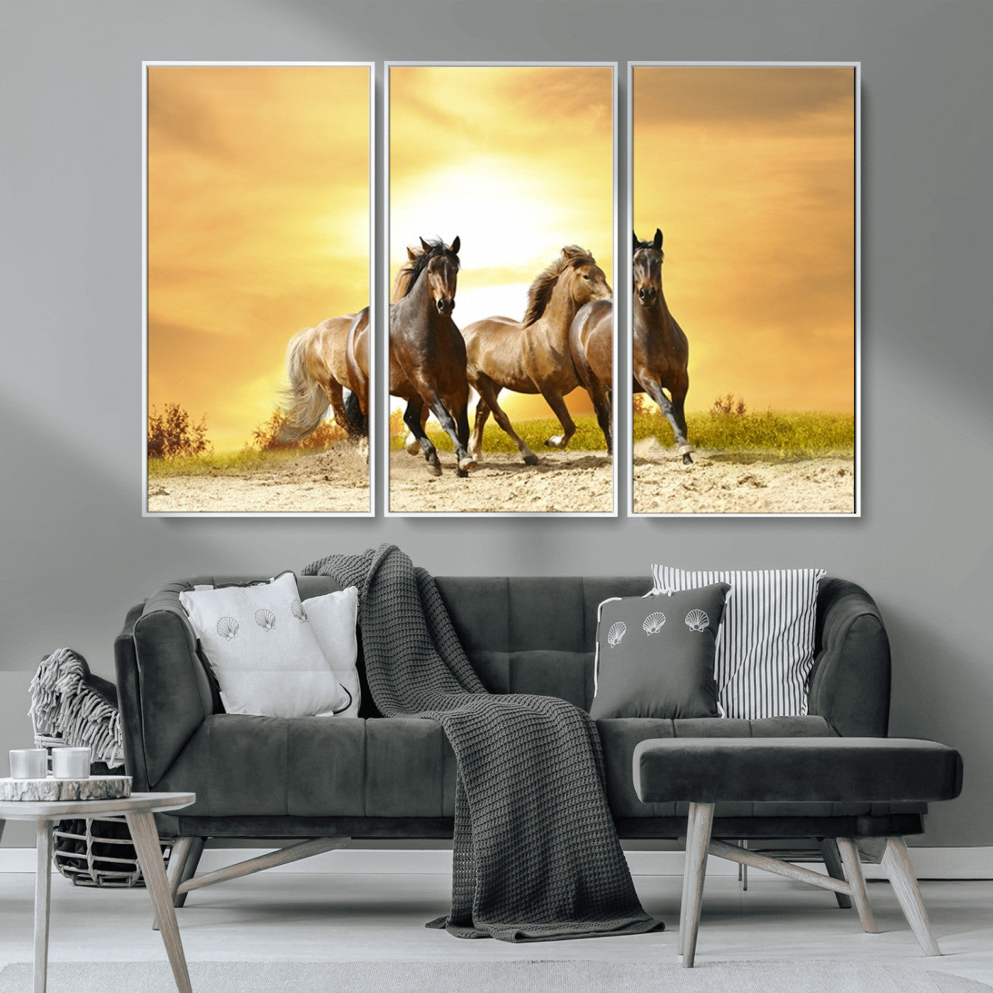 MGV-FC-48X32-3P - Wild Horses Wall Art Canvas Print