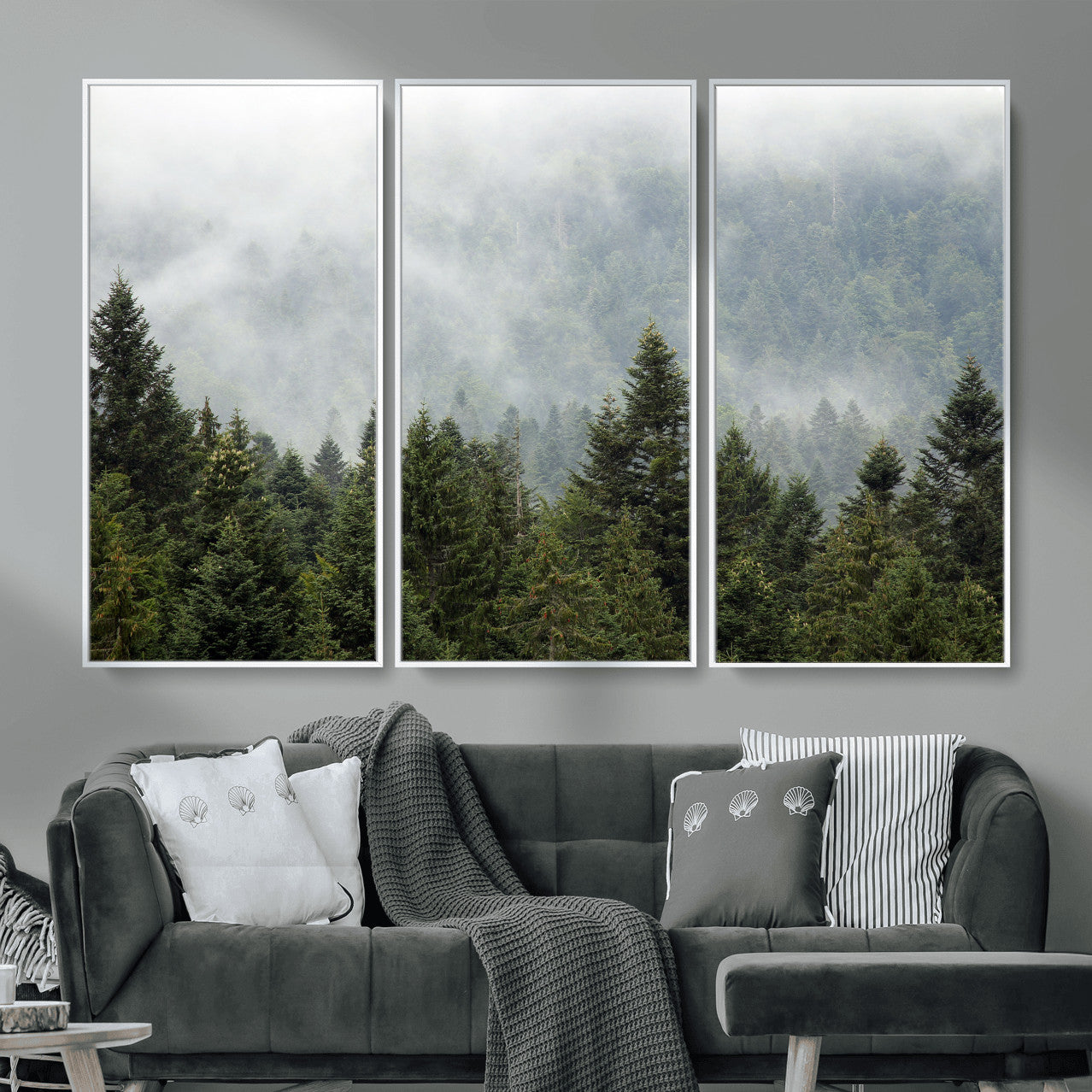 37010054-MGV-CV-36X24 - Misty Mountain Forest Wall Art Canvas Print