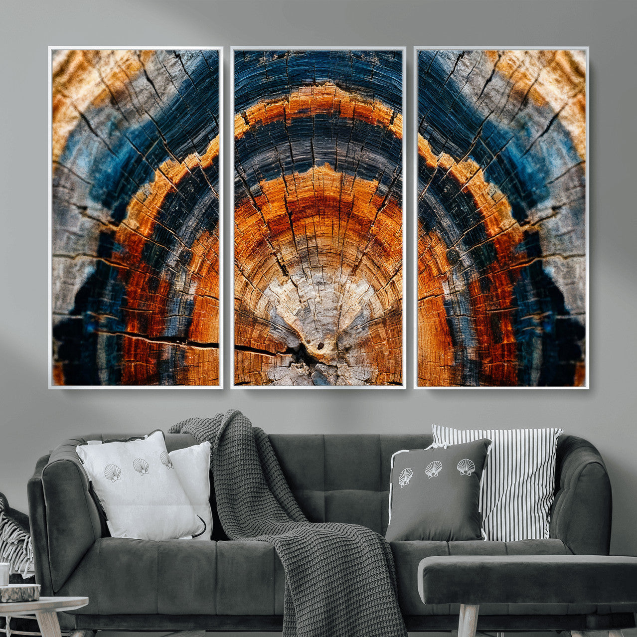 92693966N-MGV-CV-36X24 - Abstract Wood Grain Canvas Print, Tree Ring Pattern Wall Art, Framed Canvas Ready to Hang