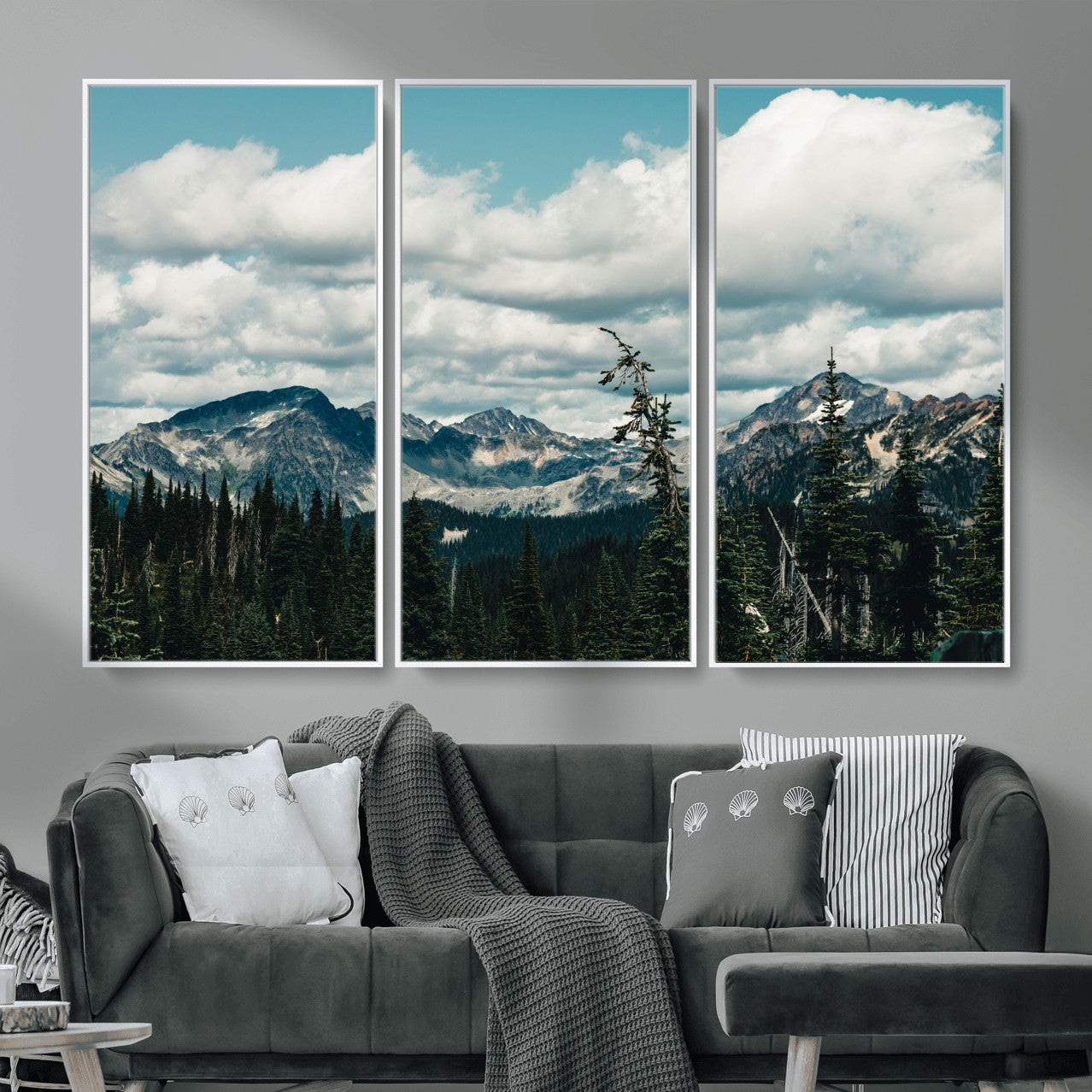 30416773-MGV-CV-36X24 - Mountain Forest Wall Art Canvas Print, Alpine Pine Tree Landscape Photography, Scenic Wilderness Mountain View, Nature Wall Decor