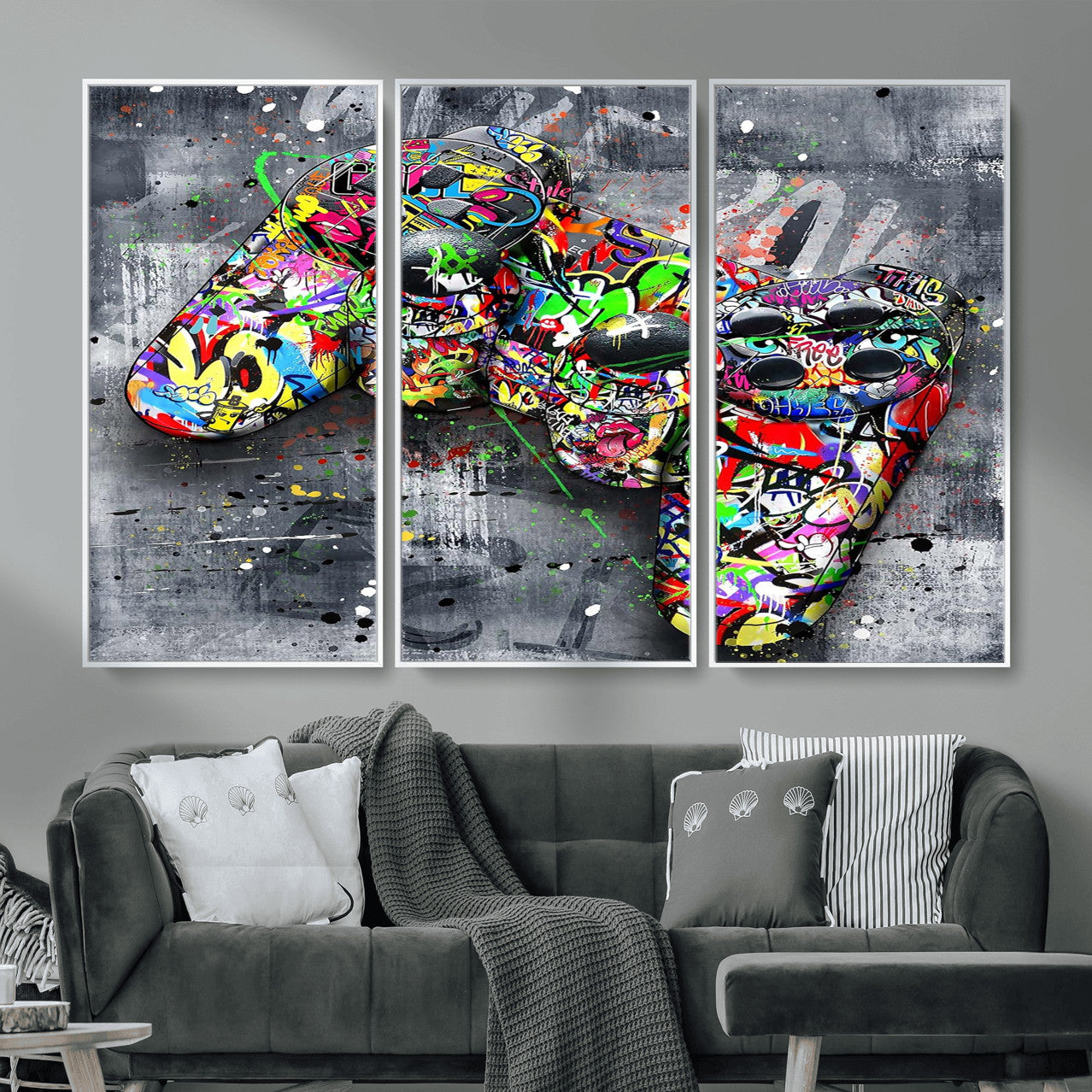 42929610-MGV-CV-36X24 - Graffiti Canvas Wall-Art For Bedroom - Gaming Wall Art For Teen Boys - Abstract Painting Pop Art Modern Home Wall Decor Ready to Hang