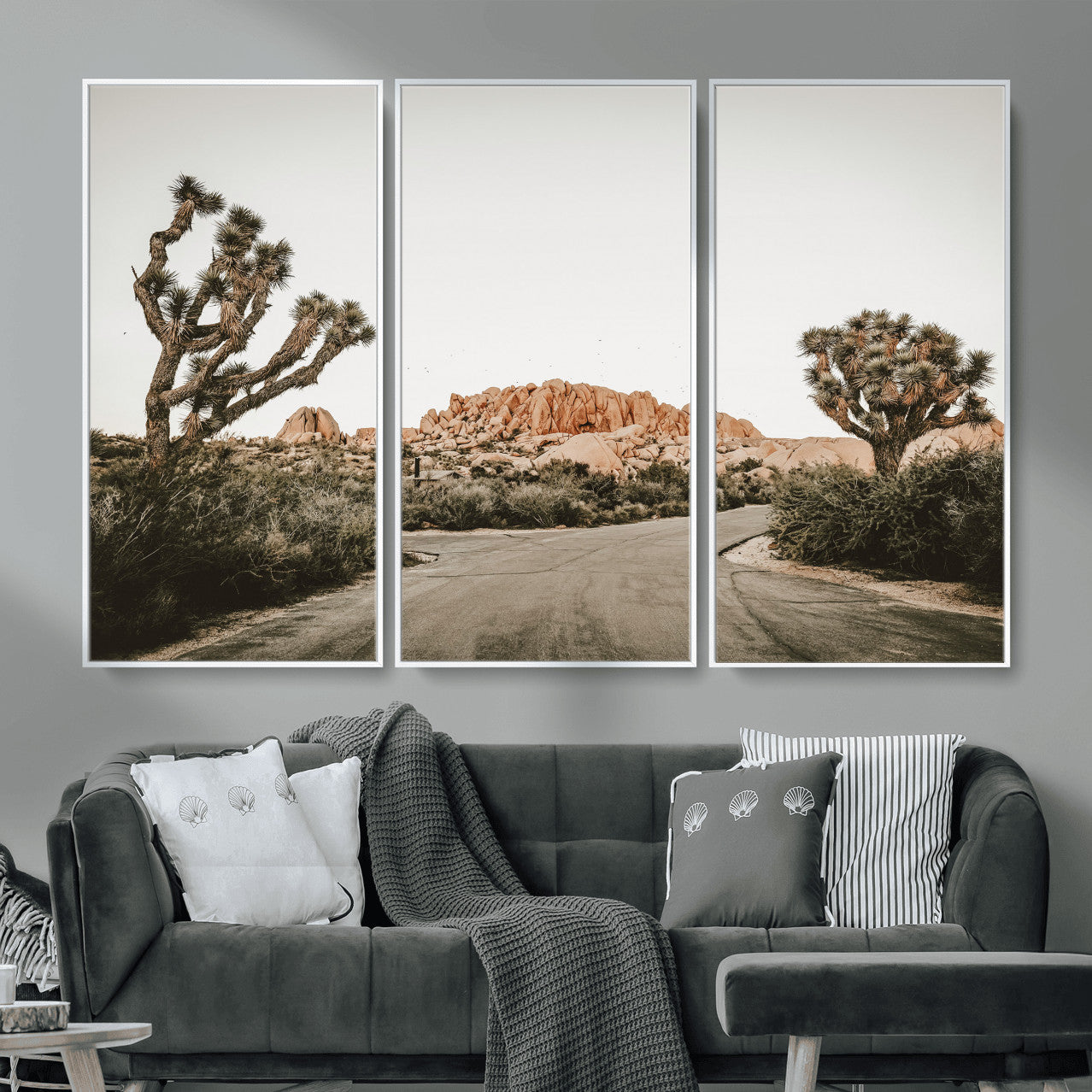 97248544-MGV-CV-36X24 - Joshua Tree Desert Wall Art Canvas Print, Minimal Southwestern Landscape Nature Wall Decor for Modern and Boho Interiors