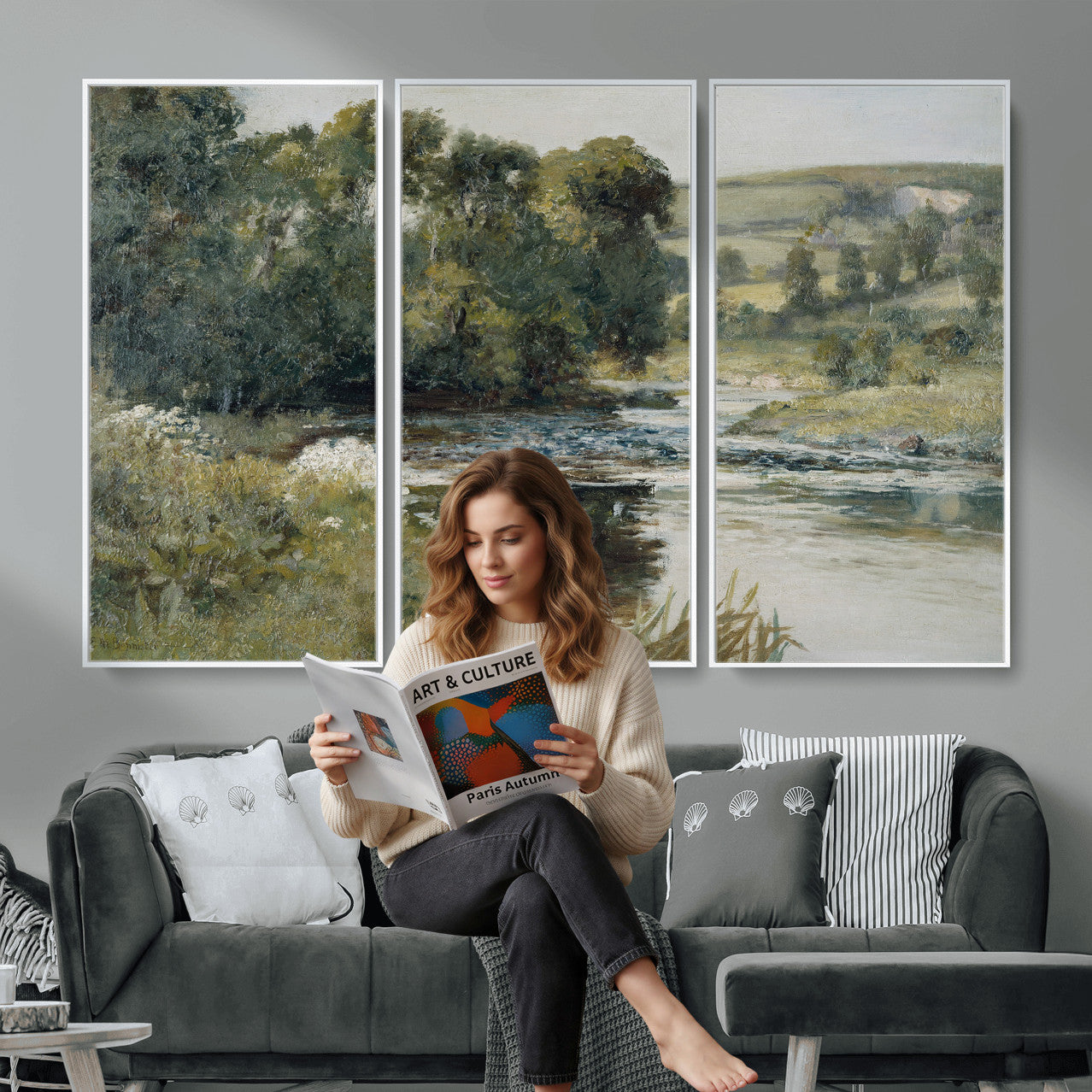 63256010-MGV-CV-36X24 - Edward Mitchell Bannister Streamside Wall Art Canvas Print