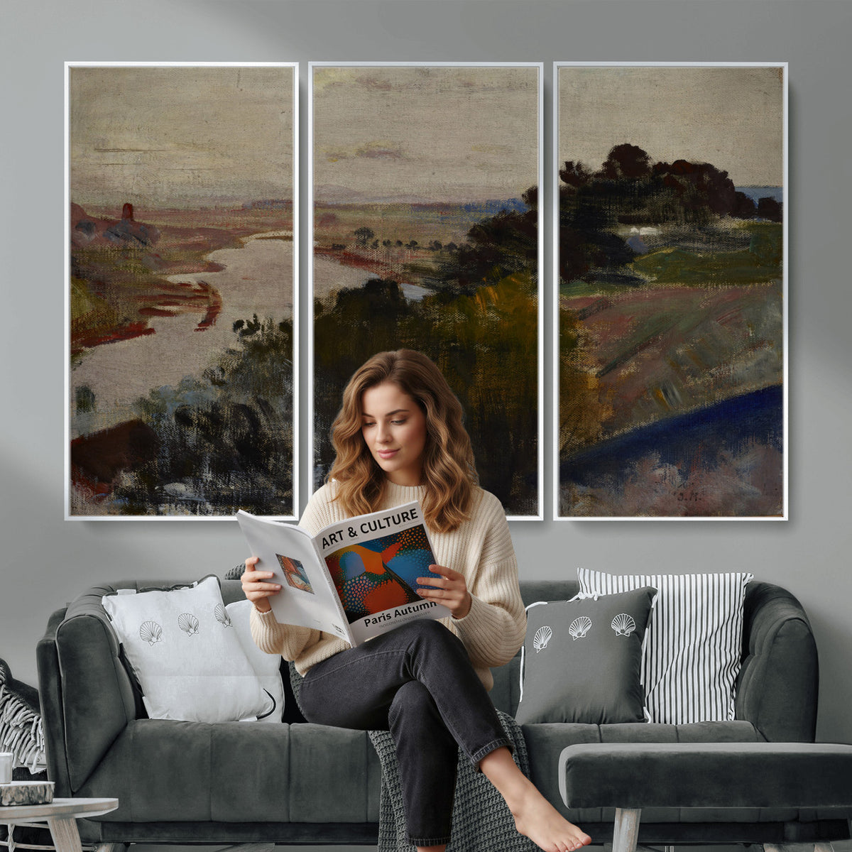 55507874-_Poster-30x20 - Jacek Malczewski Landscape at the Vistula Wall Art Canvas Print