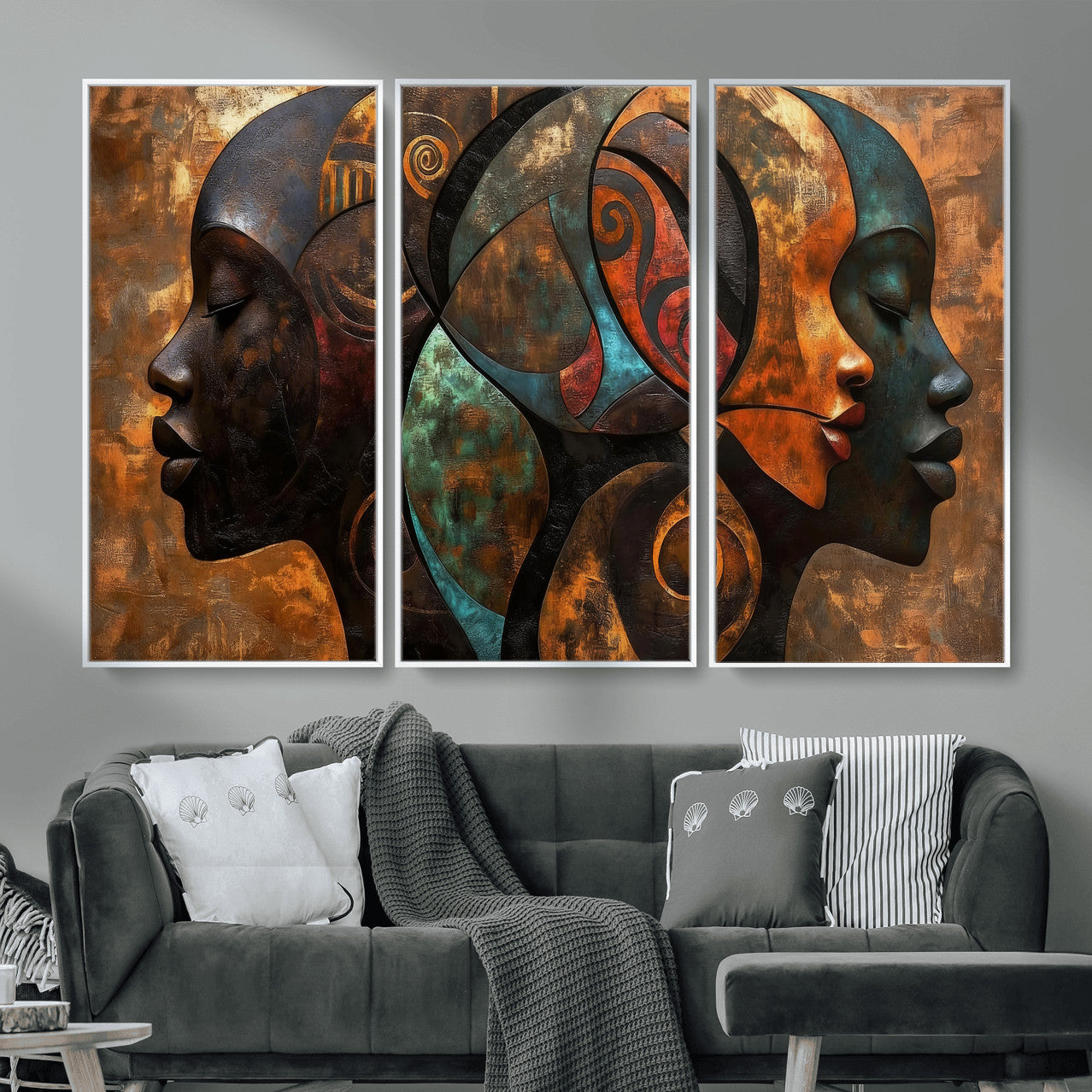 81517886-MGV-CV-36X24 - Abstract Afro American Women Wall Art Canvas Print