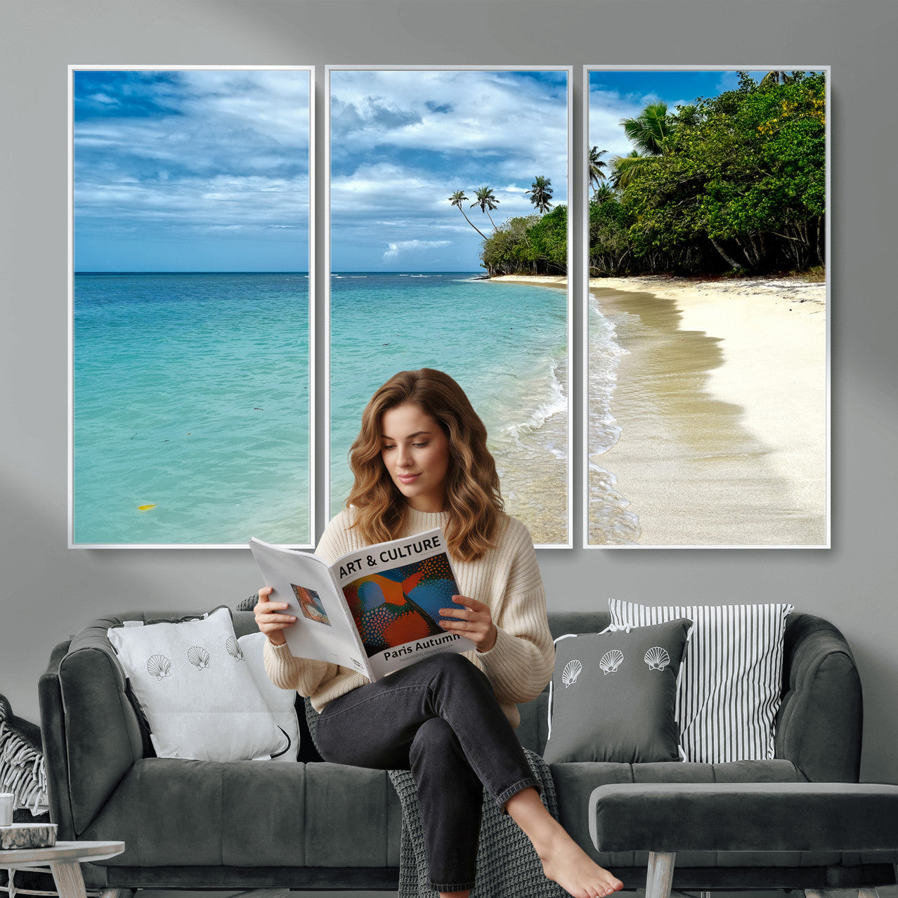 50626792-MGV-CV-36X24 - Puerto Rico Beach Paradise Wall Art – Tropical Coastal Print